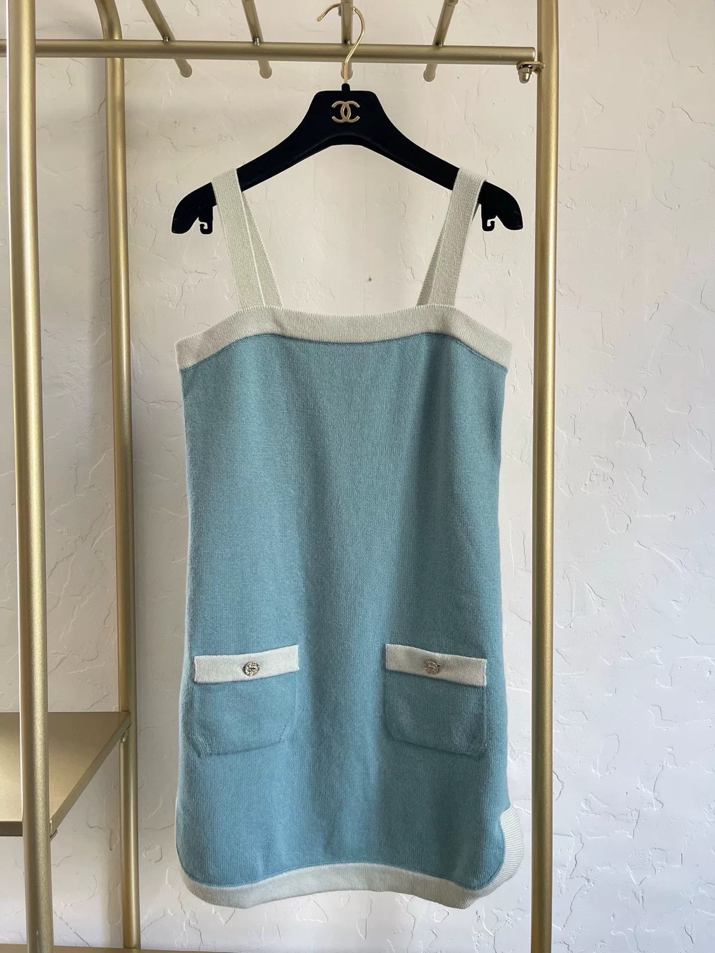 Chanel Chanel 2025 Blue White Cashmere Dress Size US XS / EU 42 / 0 - 1 Thumbnail