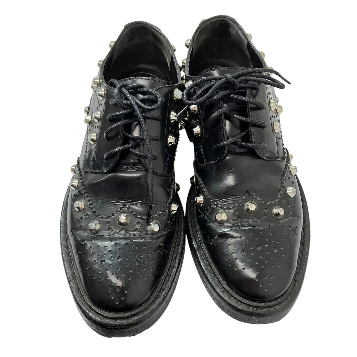 Balenciaga Studded Leather Wingtip Derby Shoes Size US 6 / IT 36 - 5 Thumbnail