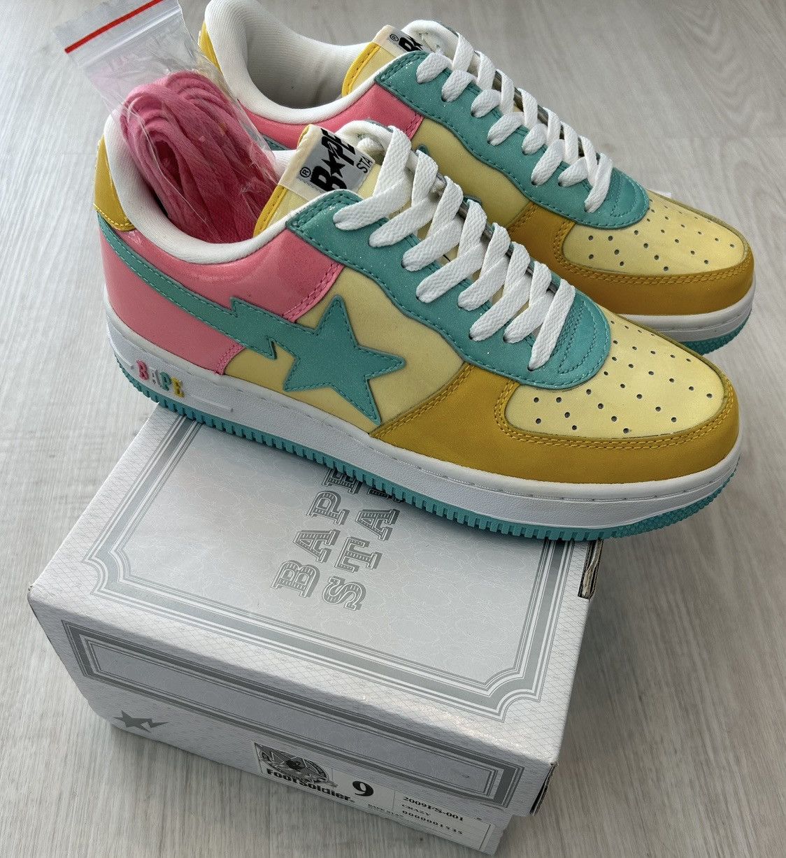 Cotton Candy Bapestas Grailed