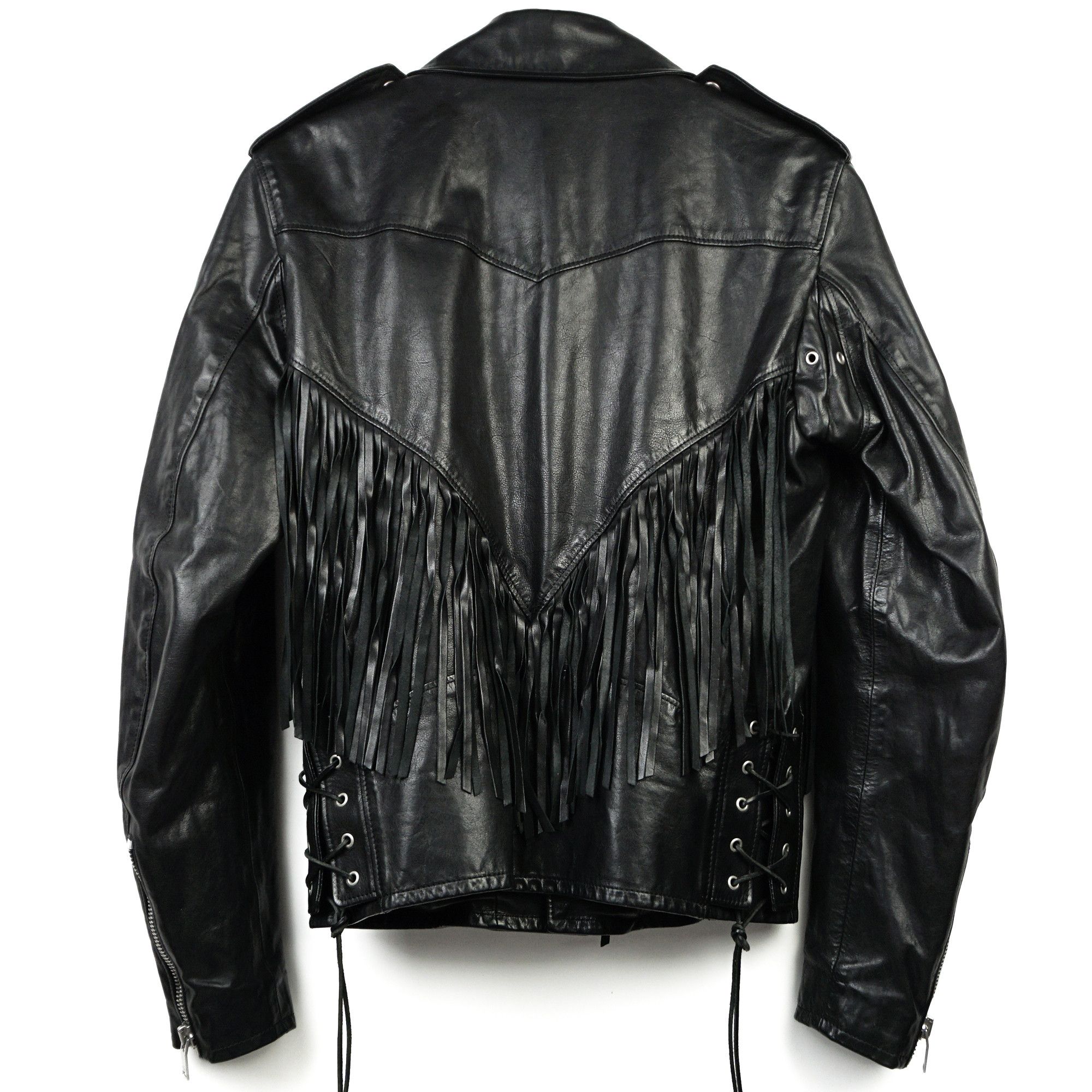 Hedi Slimane × Saint Laurent Paris SLP SS15 "Psych Rock" Leather Fringed Biker Jacket Size US S / EU 44-46 / 1 - 3 Thumbnail