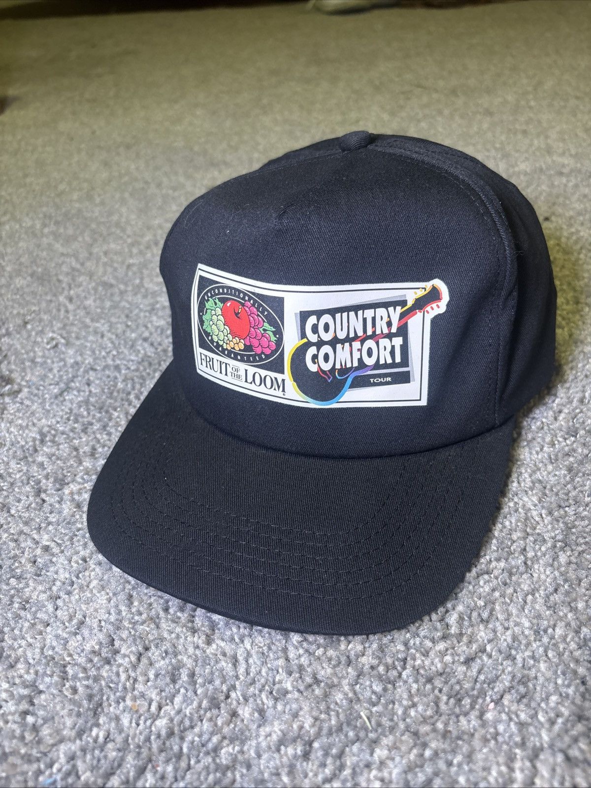 Fruit Of The Loom × Vintage 90s Alan Jackson Fruit of the Loom Country Comfort Tour Hat Size ONE SIZE - 1 Thumbnail