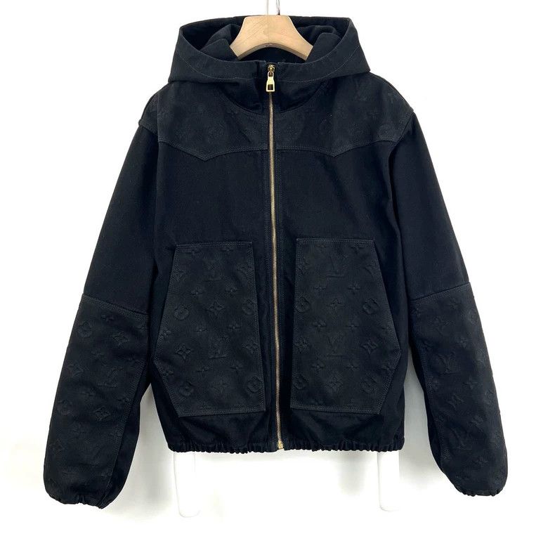 Louis Vuitton Louis Vuitton Black Lumberjack Embossed Denim Jacket Size US M / EU 48-50 / 2 - 2 Thumbnail