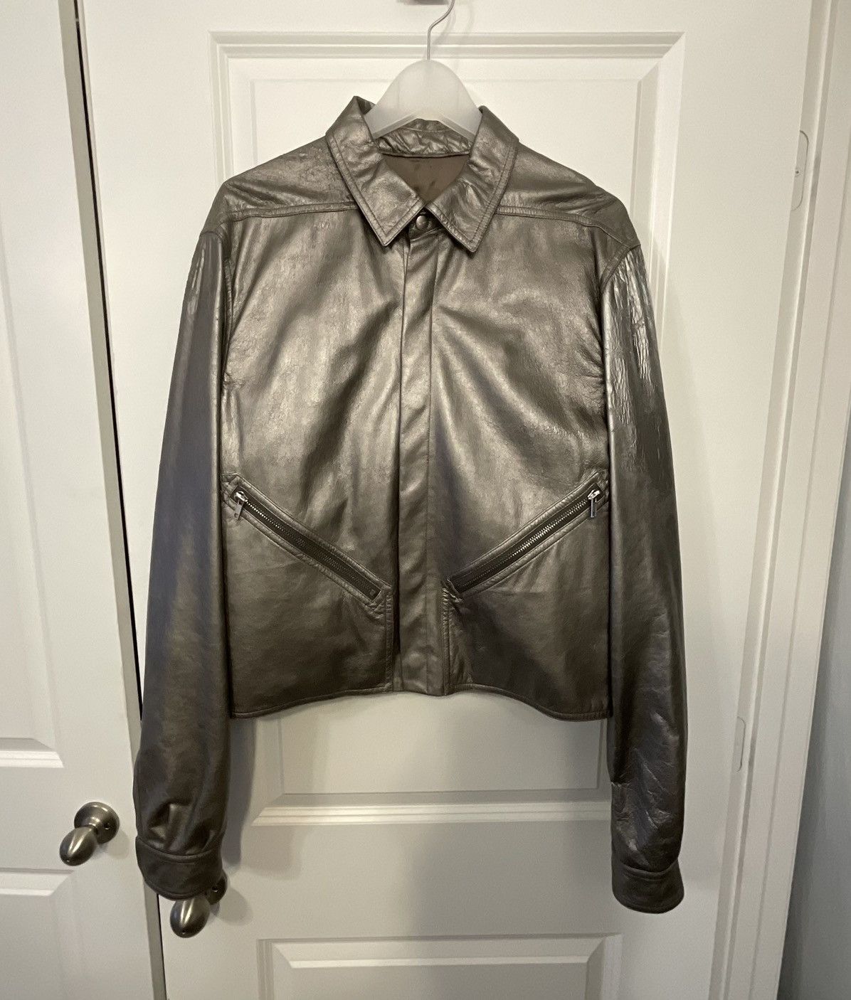 Rick Owens Rick Owens Alice Strobe Leather Jacket SS24 | Grailed