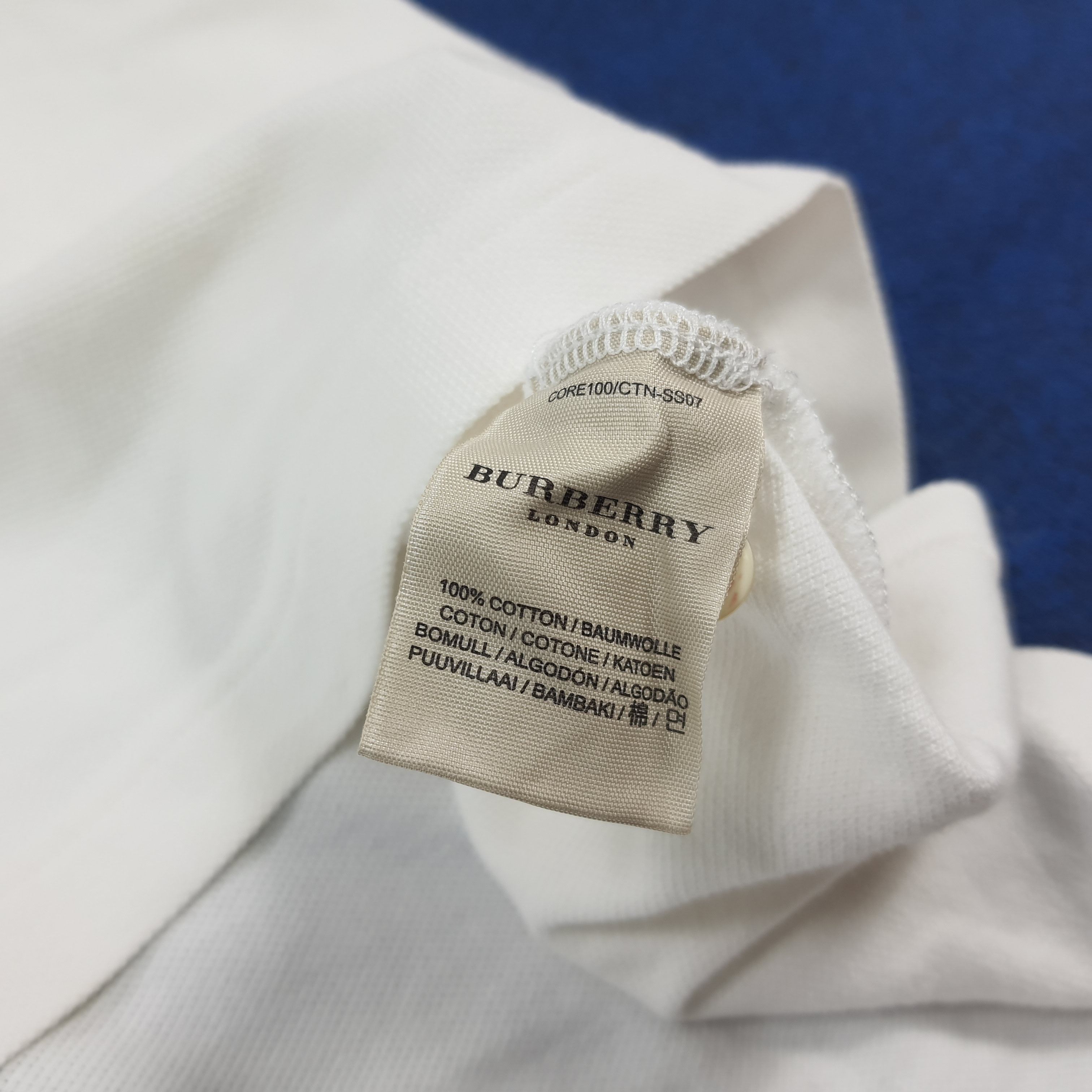Burberry Vintage Burberry London White Nova Check Polo Shirt C299N52 Size US XL / EU 56 / 4 - 6 Thumbnail