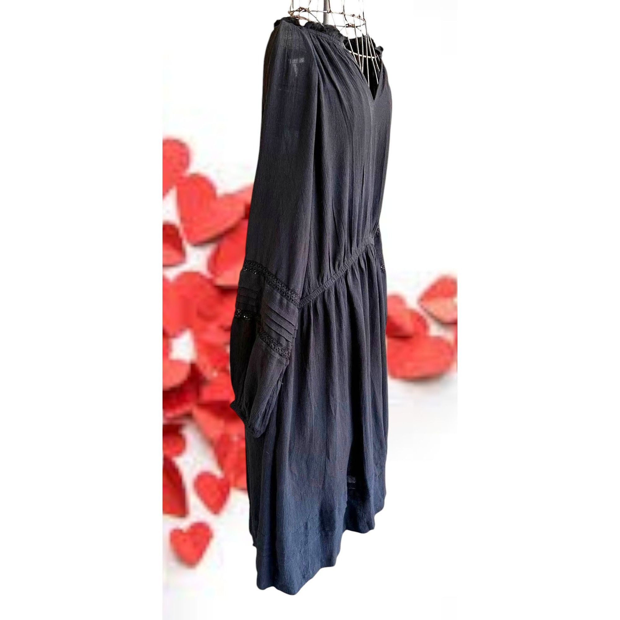 Other Knox Rose Black Dress XL Tiered Layered Long Sleeves Stretch Size XL / US 12-14 / IT 48-50 - 9 Thumbnail