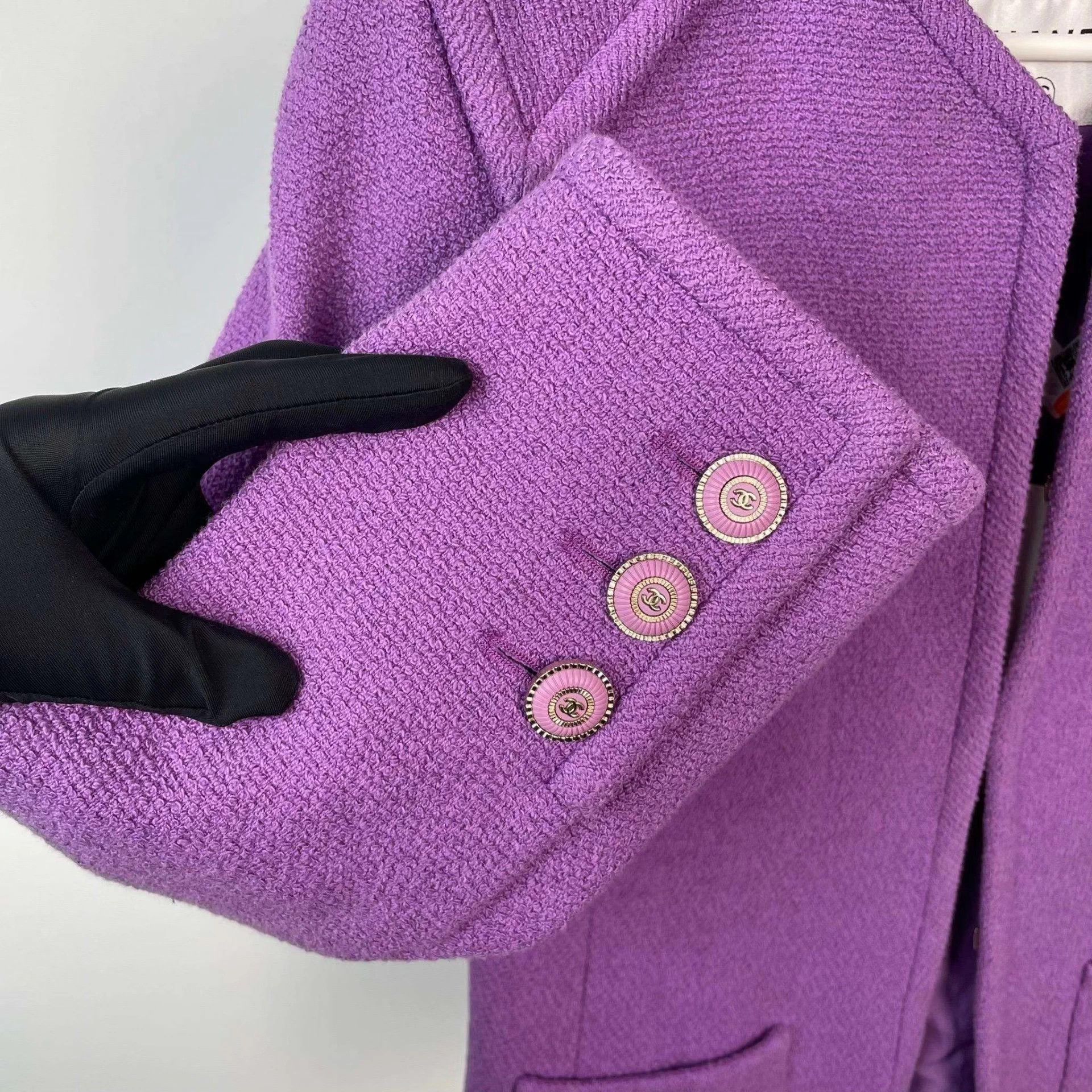 Chanel Chanel Tweed Jacket Purple 38 Size S / US 4 / IT 40 - 3 Thumbnail