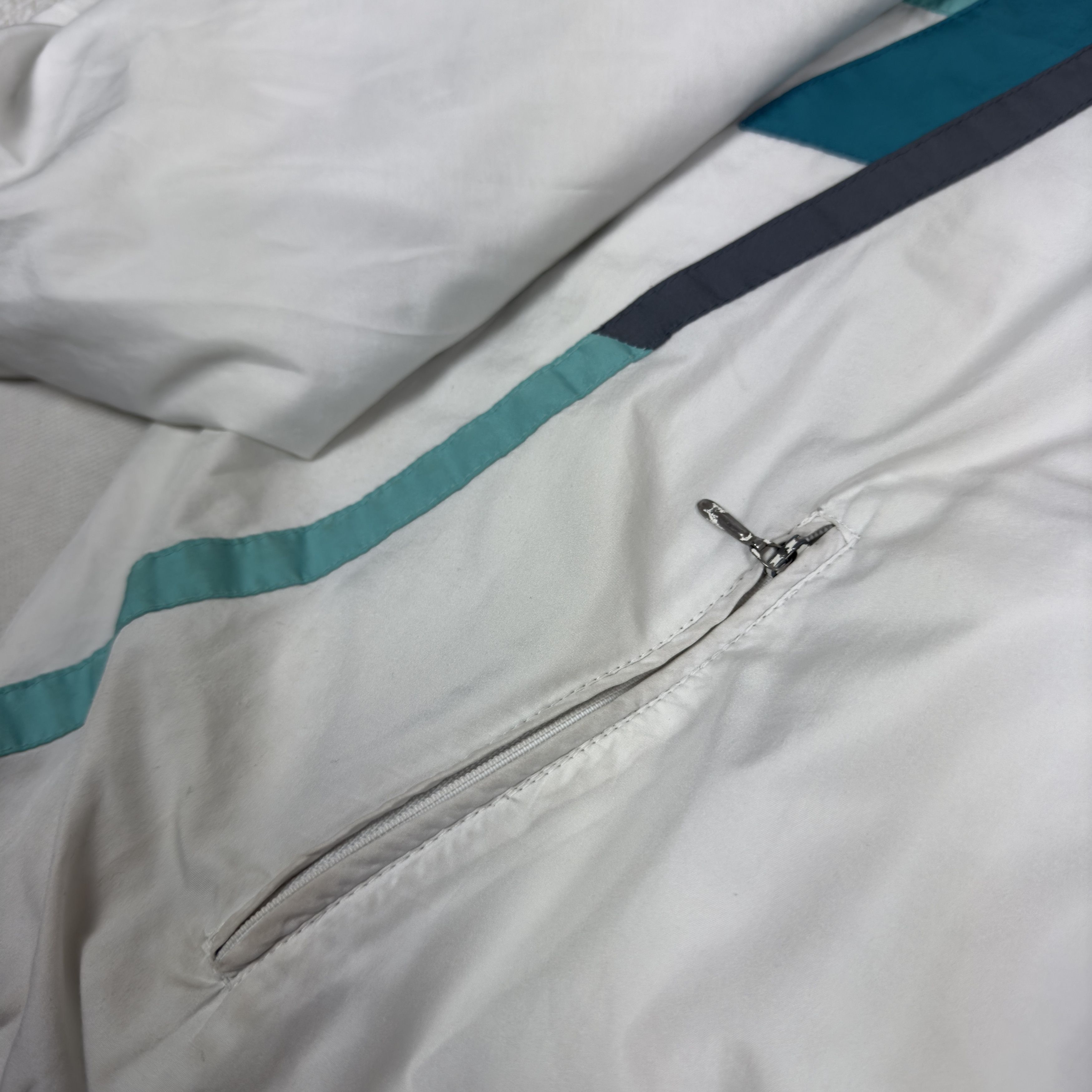 Adidas × Vintage Adidas Trefoil Men White Aqua Long Sleeve Full Zip Jacket XL Size US XL / EU 56 / 4 - 5 Thumbnail