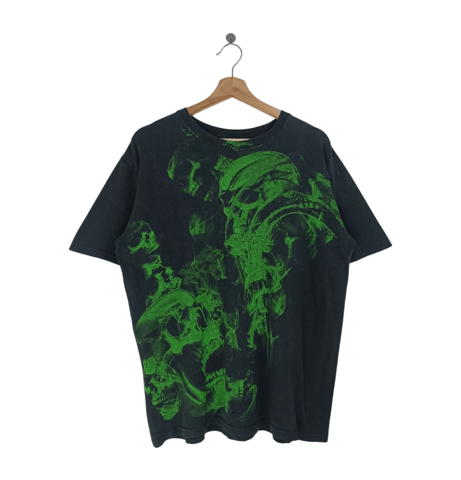 Affliction VINTAGE Y2K GREEN SMOKEY GOBLIN SKULL JNCO ED DIESEL PUNK Ts Size US L / EU 52-54 / 3 - 1 Thumbnail