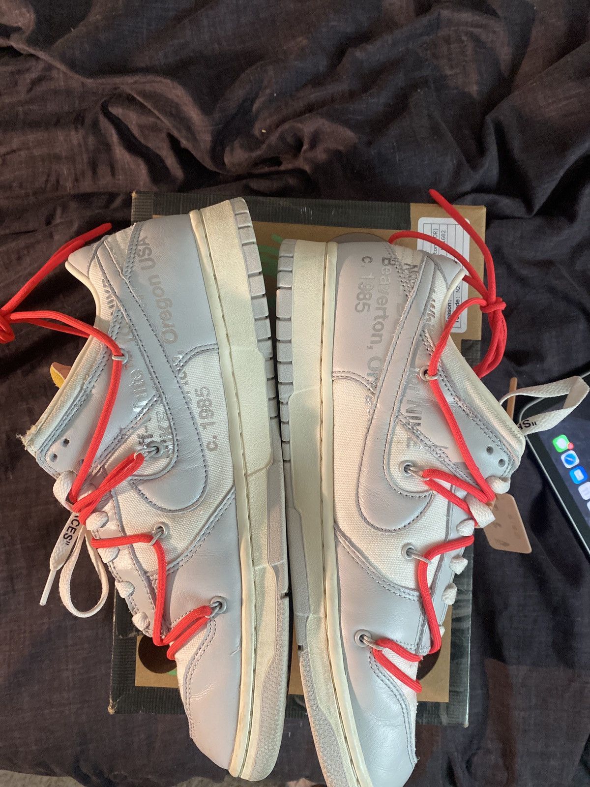 Off-White Nike x off white dunk low lot 6 Size US 12 / EU 45 - 11 Thumbnail
