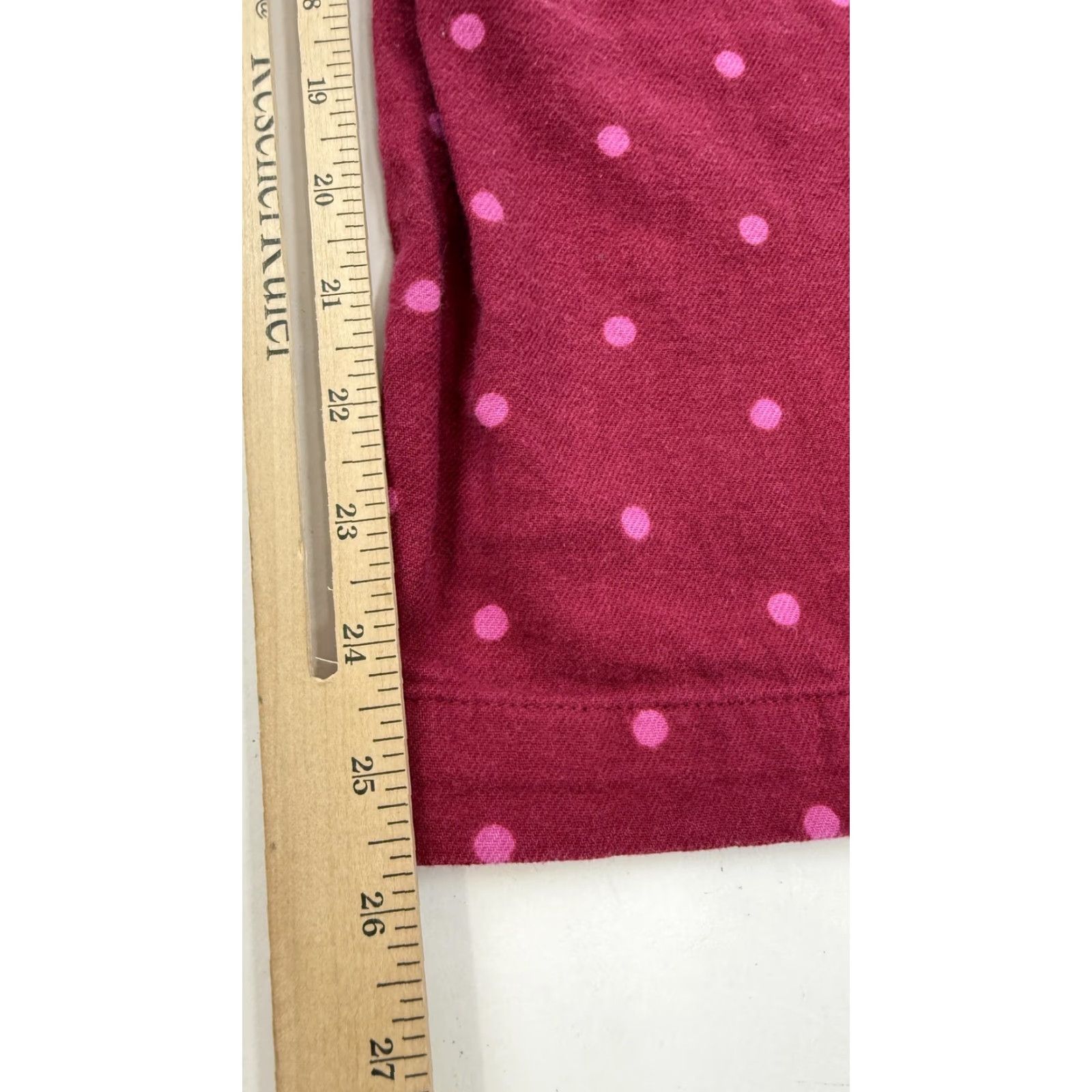 Gap Gap Pants Womens Medium Pink Polka Dot Maroon Sleep Lounge Cotton Pajama Pants Size 32" / US 10 / IT 46 - 5 Thumbnail
