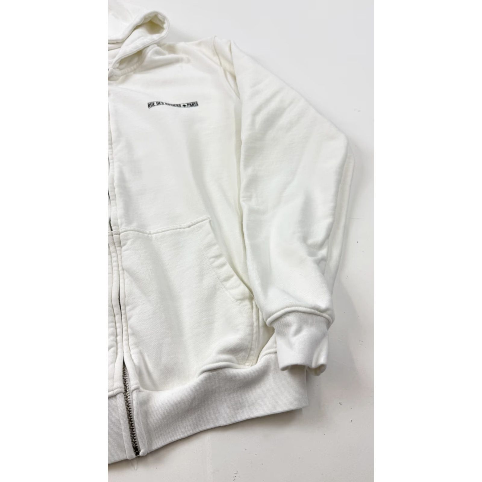 Vintage VINTAGE L'AS Du Fallafel Hoodie Mens Large White Zip Up Rue Des Rosiers Paris Sweatshirt Size US L / EU 52-54 / 3 - 3 Thumbnail