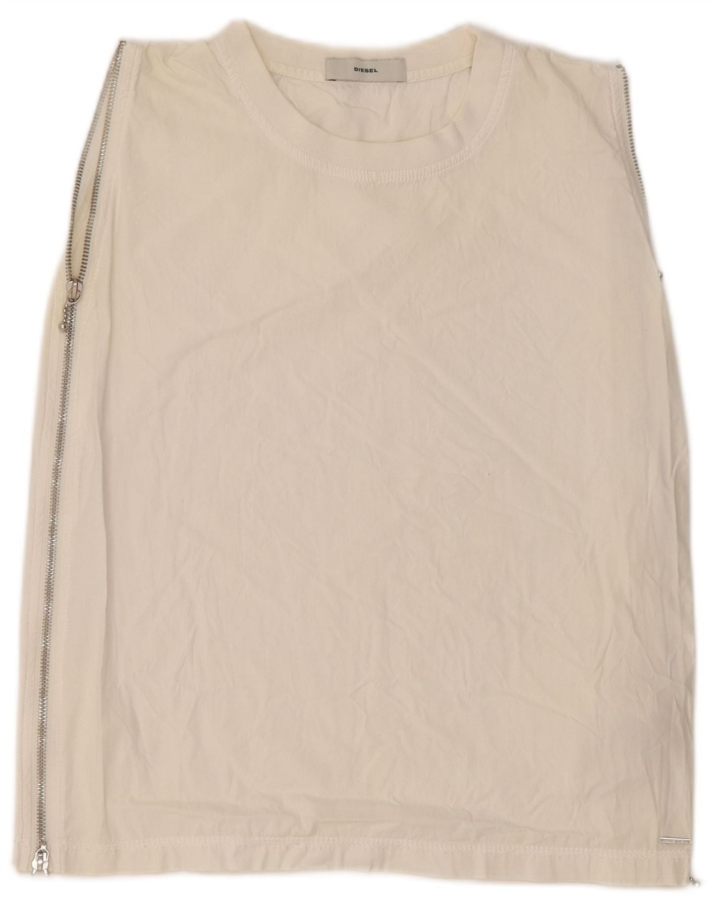 Diesel Womens Loose Fit Vest Top UK 2 2XS White Cotton Size XXS / US 00 / IT 34 - 1 Thumbnail