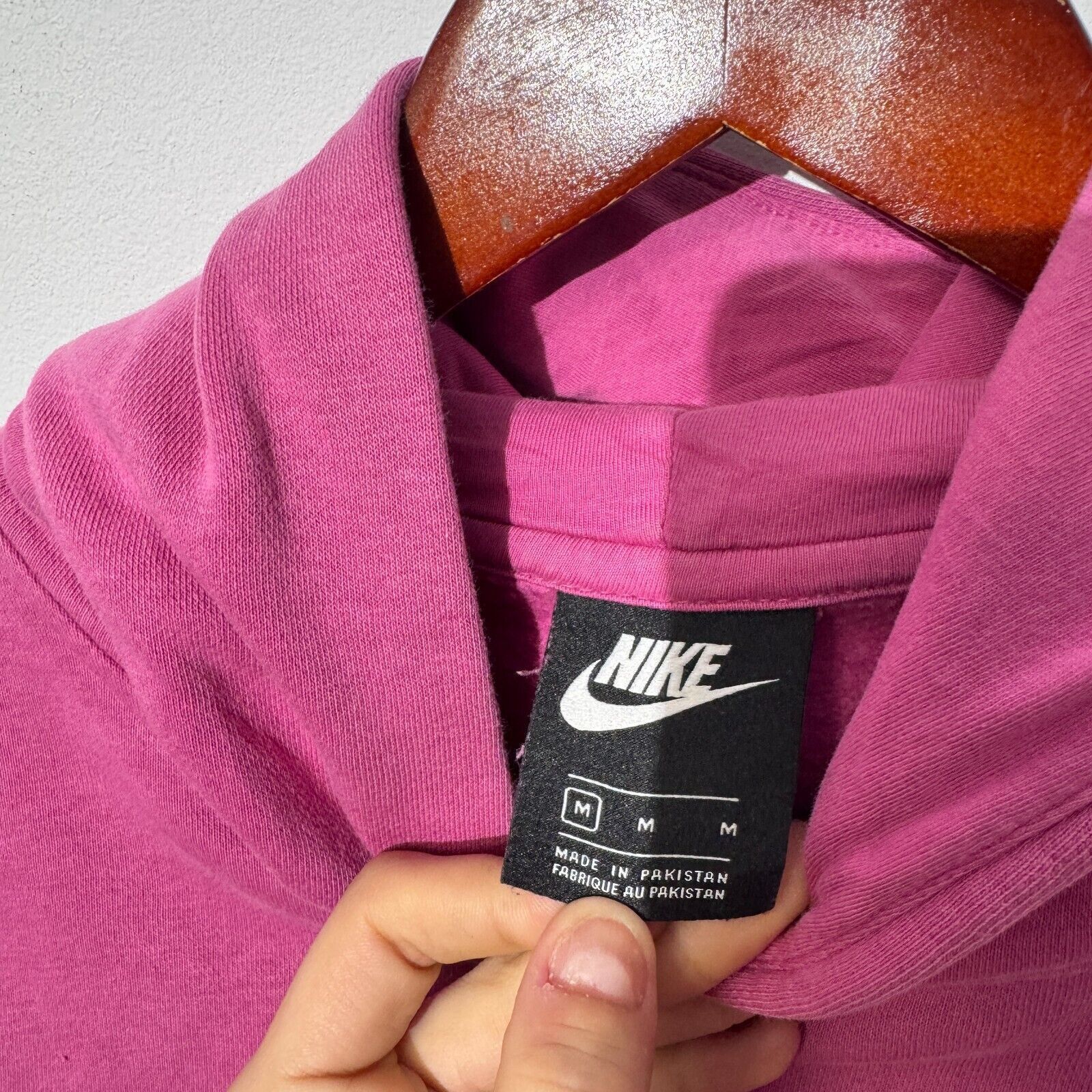 Nike × Vintage Vintage Nike Women's Pink Cotton Hoodie Size M Purple Lilac Size US M / EU 48-50 / 2 - 6 Thumbnail