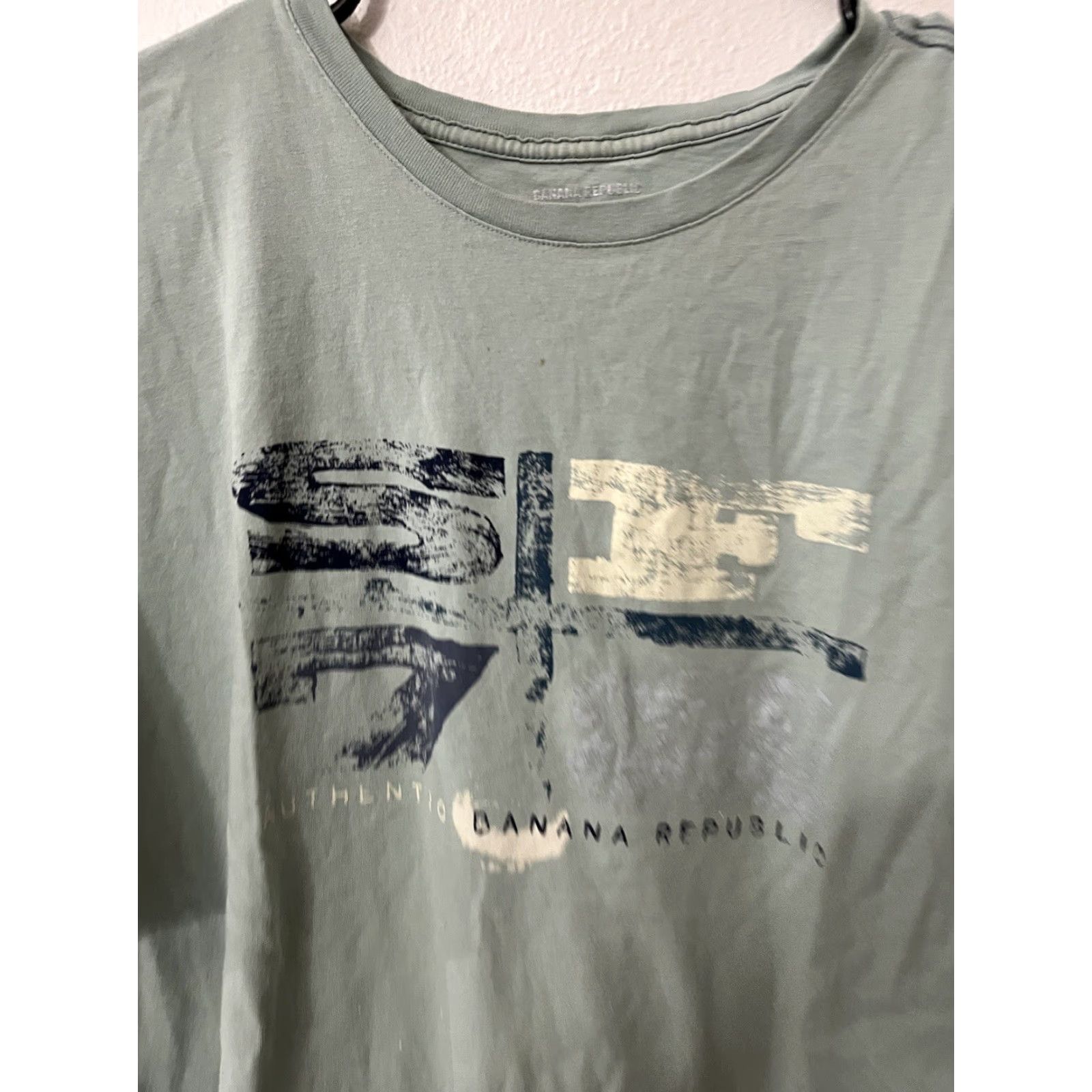 Banana Republic VINTAGE Banana Republic T-Shirt Shirt Men 2XL Green Graphic Print Cotton Crew Neck Green Tropical 90s Mens Size US XXL / EU 58 / 5 - 3 Thumbnail