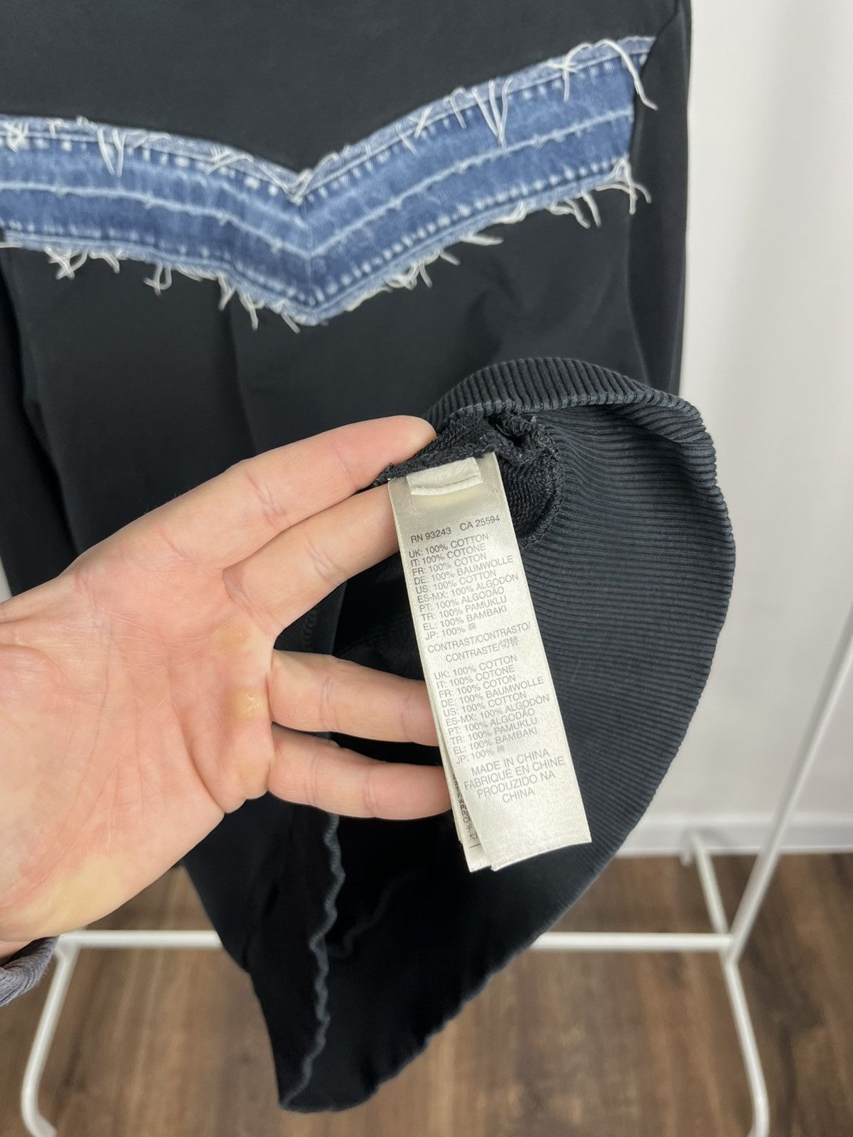 Diesel Diesel Hoodie Black Denim Panel Y2K Pullover Streetwear M Size US M / EU 48-50 / 2 - 7 Thumbnail