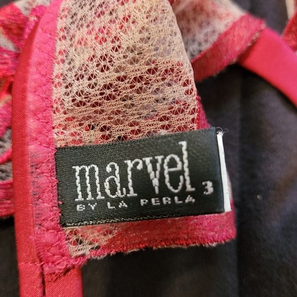 La Perla Marvel By La Perla Sheer Lace Floral Red Bralette - Size 36 Size ONE SIZE - 7 Thumbnail