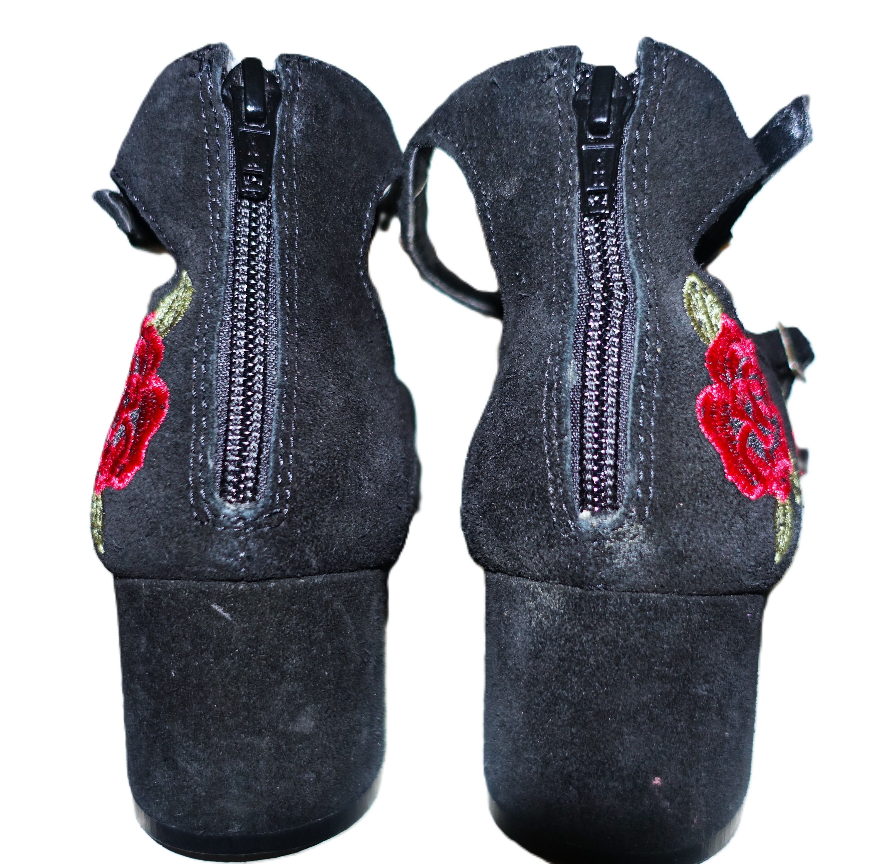 Steve Madden Steve Madden Black Suede 3 Strap Rose Chunky Heels 8.5 Size US 8.5 / IT 38.5 - 5 Thumbnail