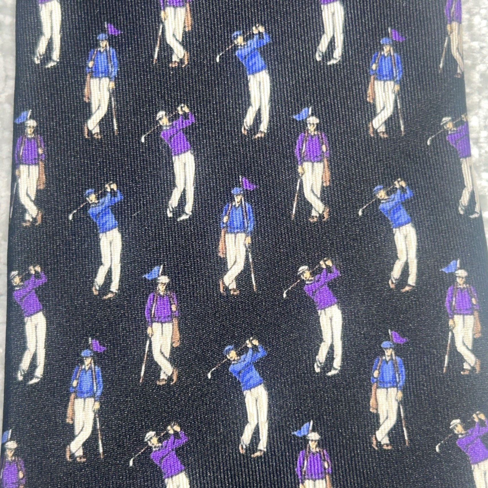 Ralph Lauren Lauren by Ralph Lauren Tie Golf Black 100% Silk Classic 57"-60" Adult Men's Size ONE SIZE - 2 Thumbnail