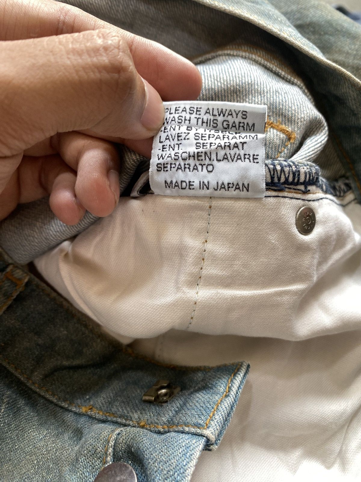 Dior SS04 Dior Homme Strip Dirty Bleu Claire Clawmark Denim Jeans Size US 34 / EU 50 - 6 Thumbnail