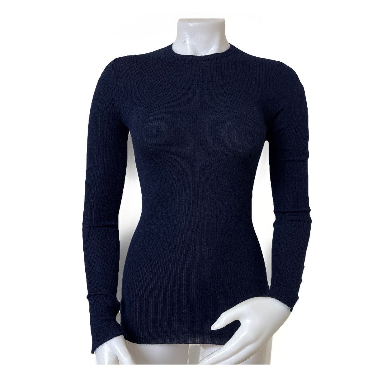 Other Lewit Wool Sweater Womens XS Blue Merino Pullover Cut Out Ba Size XS / US 0-2 / IT 36-38 - 1 Thumbnail