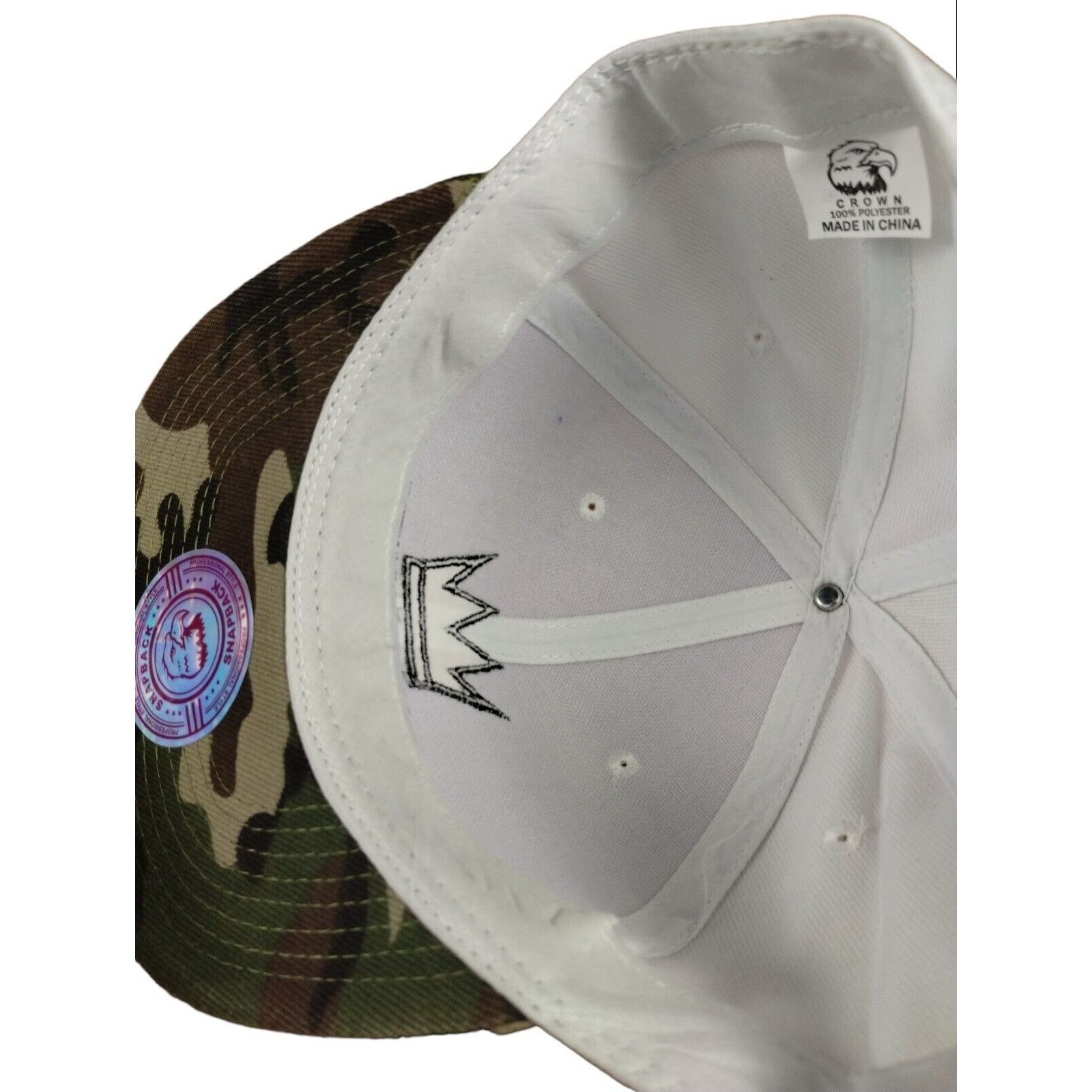Other Crown Wsted Youth Classic Snapback Baseball Cap White and Ca Size ONE SIZE - 3 Thumbnail