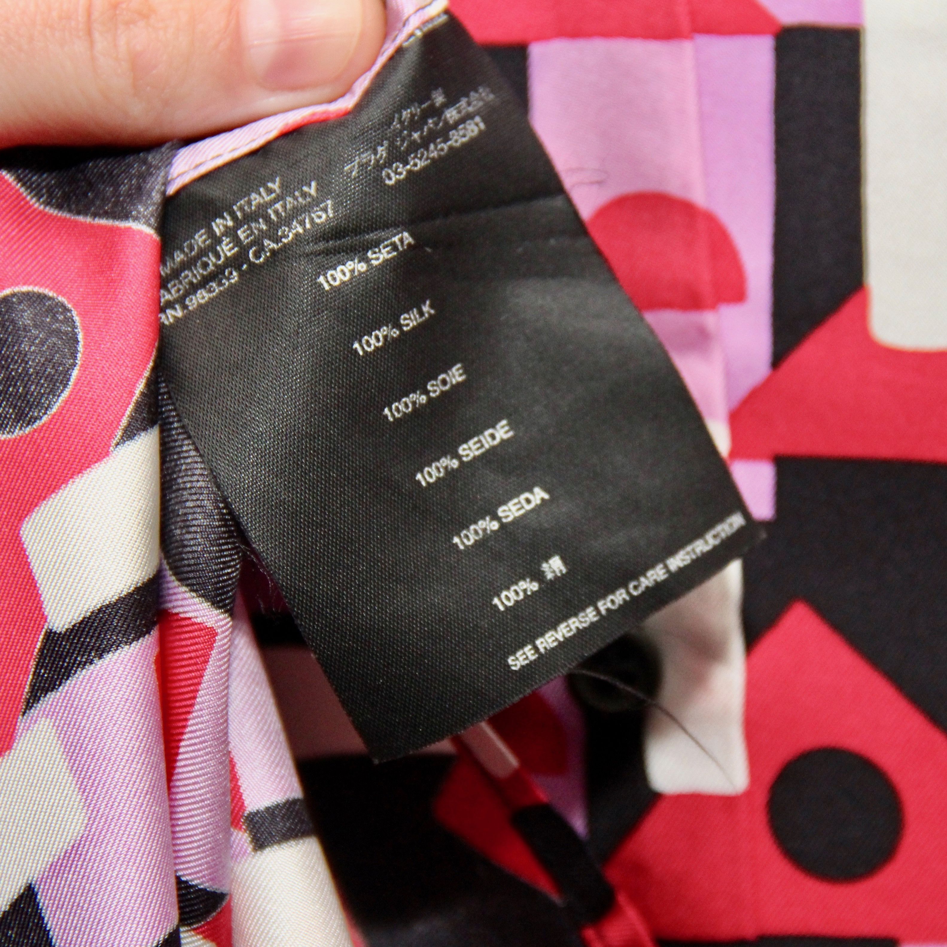 Prada Prada x Holliday & Brown Geometric Print Silk Blouse Size XS / US 0-2 / IT 36-38 - 4 Thumbnail