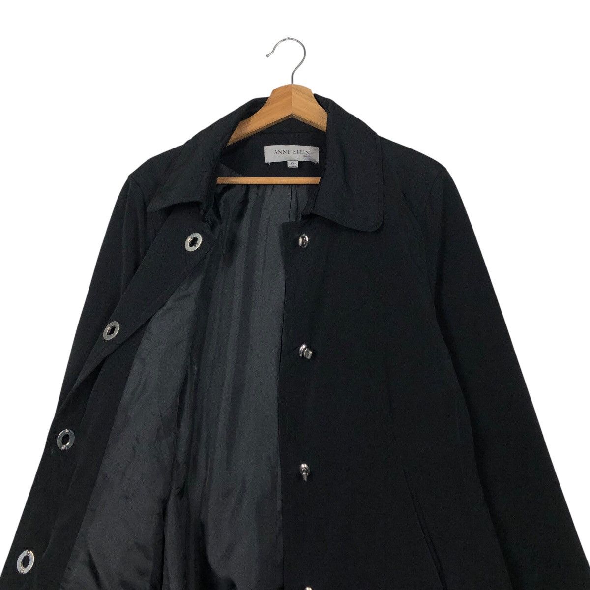 Vintage 📌Rich Black Vintage Long Jacket Anne Klein Coat Size US XL / EU 56 / 4 - 14 Thumbnail