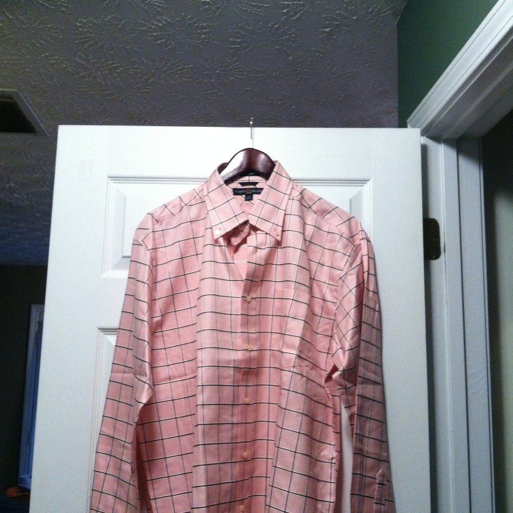 Tommy Hilfiger TOMMY HILFIGER MENS NEW PINK 100%COTTON CASUAL SHIRT SIZE: L Size US L / EU 52-54 / 3 - 4 Thumbnail