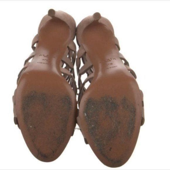 Alaia Alaia Laser Cut Suede Gladiator Heels Size US 7.5 / IT 37.5 - 10 Thumbnail