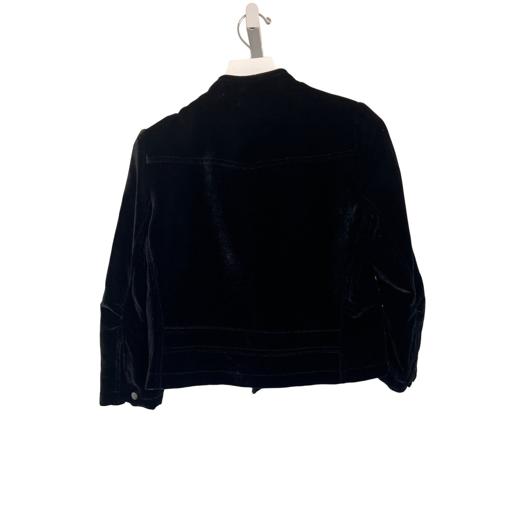 Rebecca Taylor Rebecca Taylor Black Velvet Moto Jacket 3/4 Sleeves Size S / US 4 / IT 40 - 6 Thumbnail