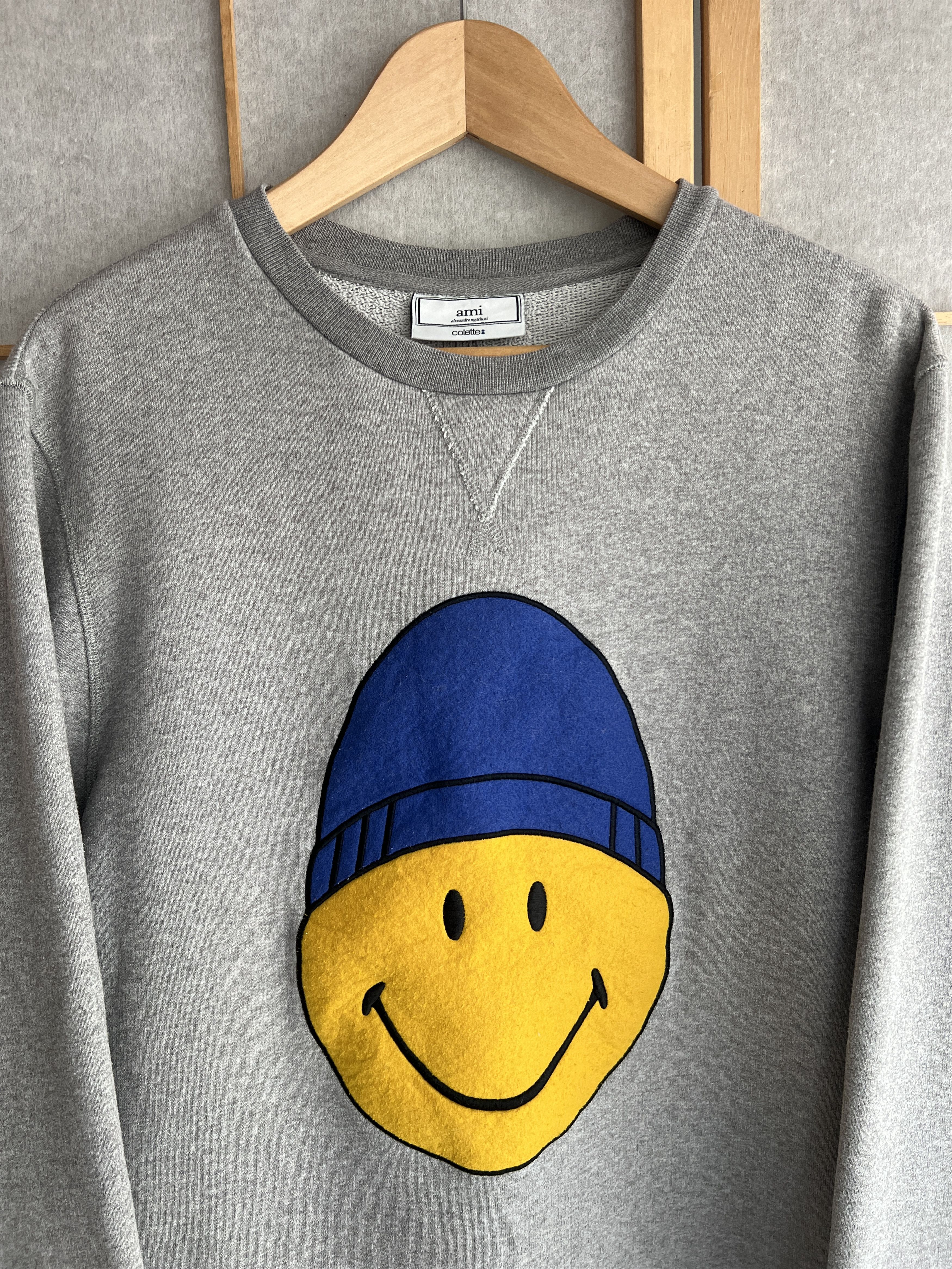 AMI Rare AMI x Smiley Happy sweatshirt graphic big face logotype Size US M / EU 48-50 / 2 - 3 Thumbnail