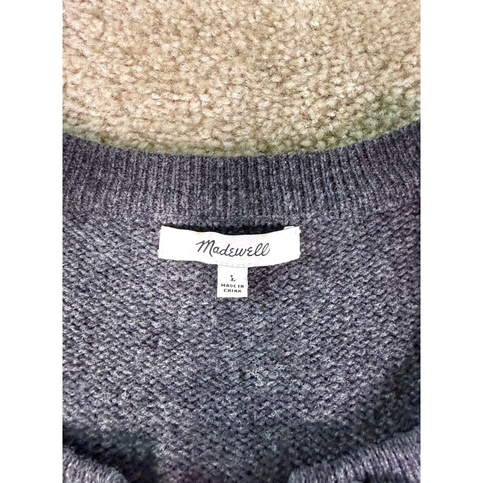 Madewell Madewell Womens Merino Wool Pullover Sweater Dress Grey Lace Up Neck L Size L / US 10 / IT 46 - 4 Thumbnail