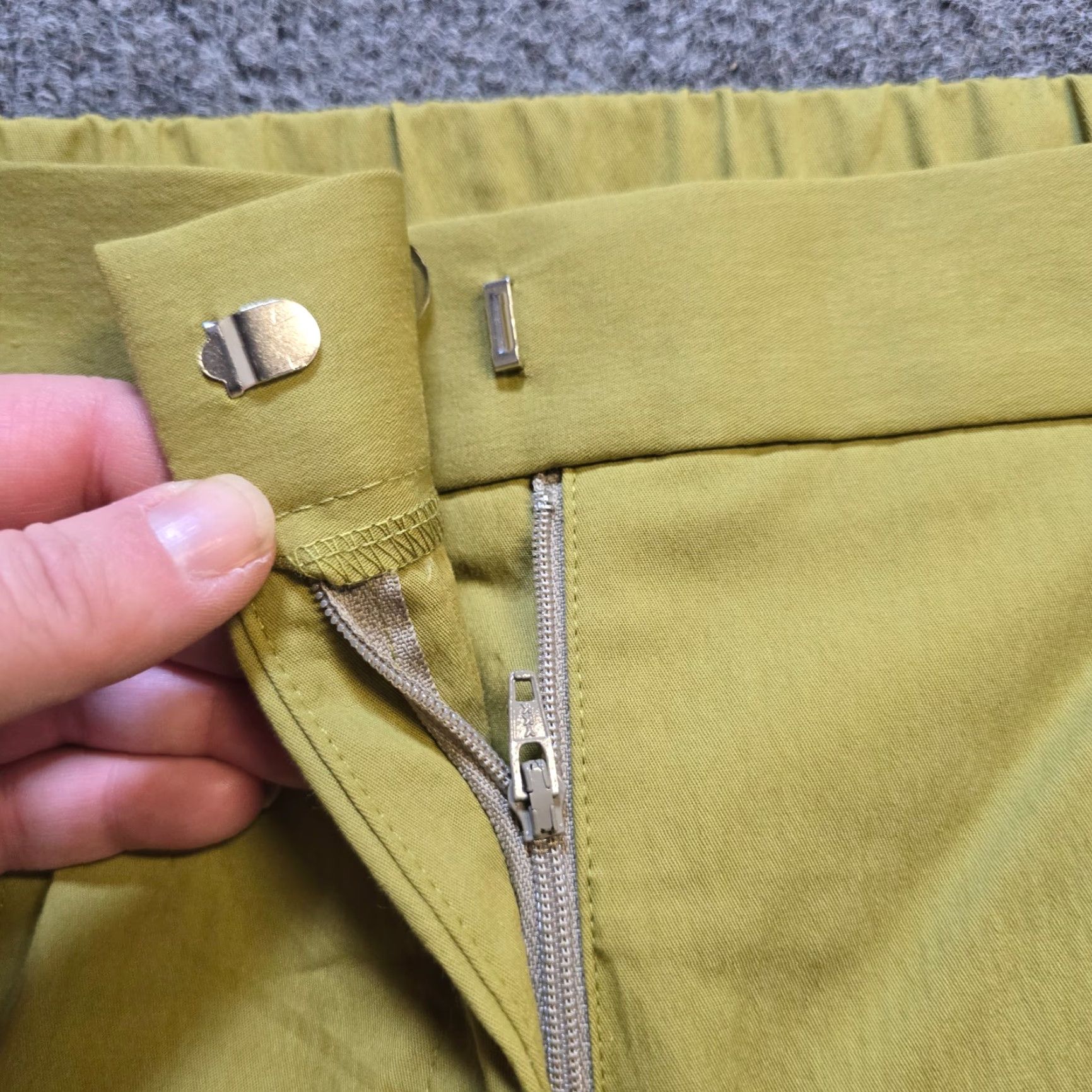 Vintage Elliott Lauren Pants Womens 12 Green Pockets Zip Straight Leg Nylon Career Dress Pants Mens? Size 34" / US 12 / IT 48 - 4 Thumbnail