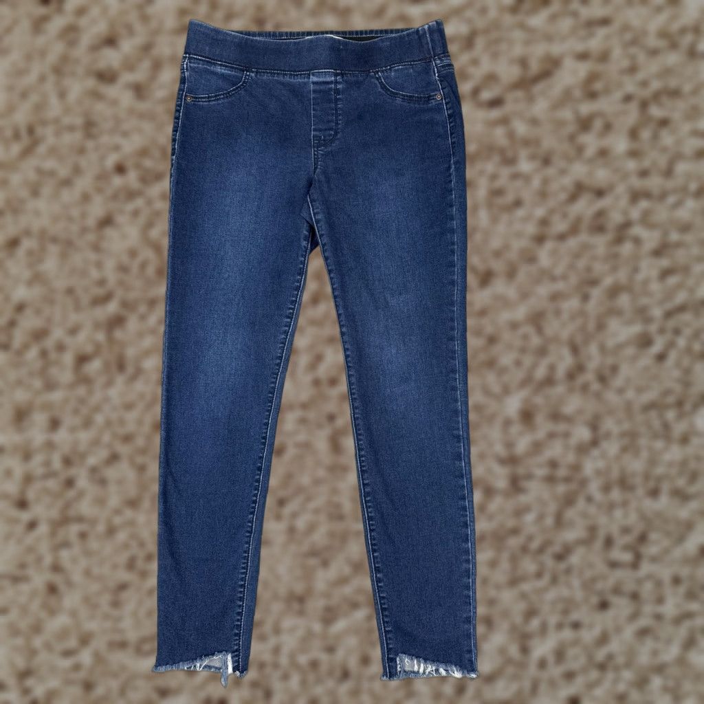 Old Navy Old Navy Jeans Womens 6 Blue Rockstar Jeggings Pull-On Elastic Waist Raw Hem Jeans Size 28" / US 6 / IT 42 - 1 Thumbnail