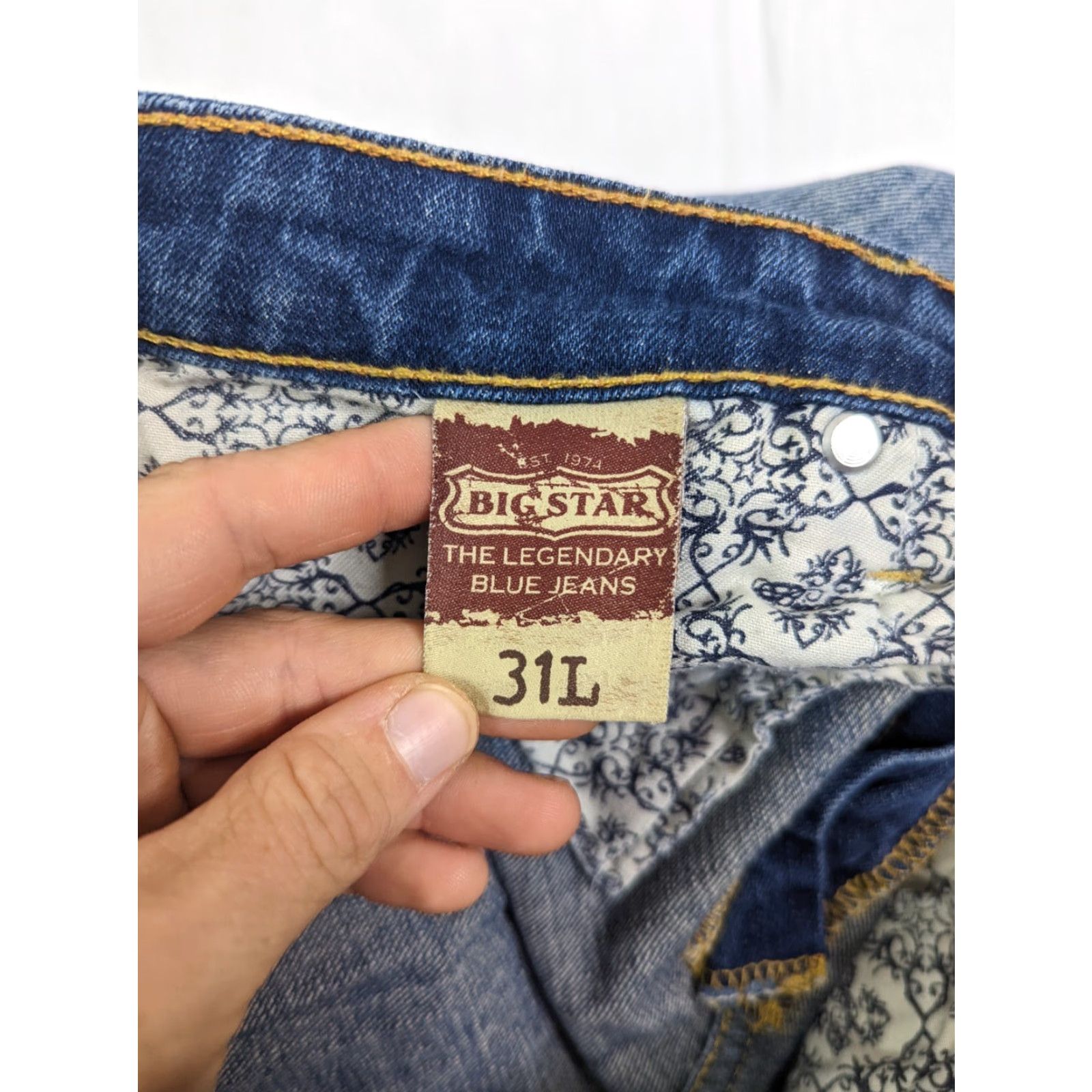 Denime BIG STAR Jeans Remy 31L Bootcut Denim M3J Women 32x34 Mid Rise Stretch Blue Stars Pants Size 24" / US 00 / IT 34 - 3 Thumbnail