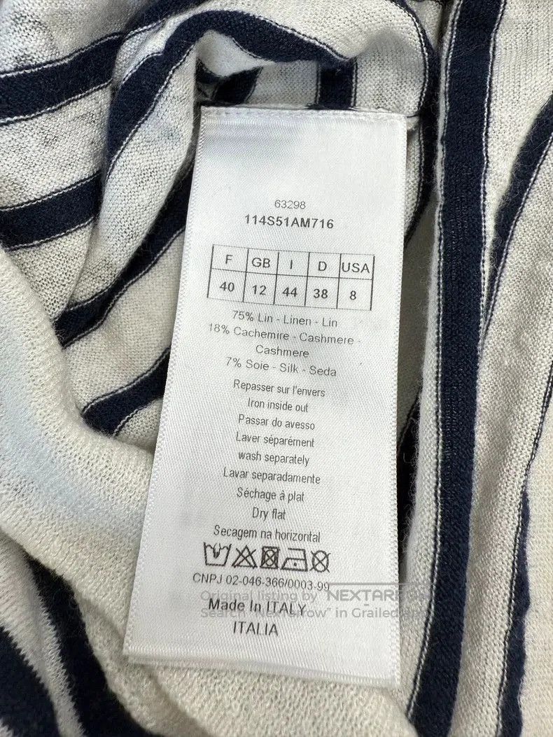 Dior Dior Striped Long Sleeve Linen T. Size US M / EU 48-50 / 2 - 4 Thumbnail