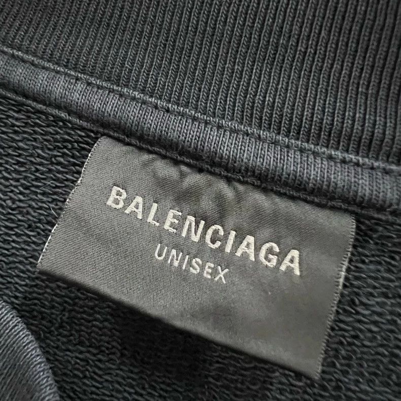 Balenciaga Balenciaga Dark blue printed logo round neck sweater Size US M / EU 48-50 / 2 - 2 Thumbnail