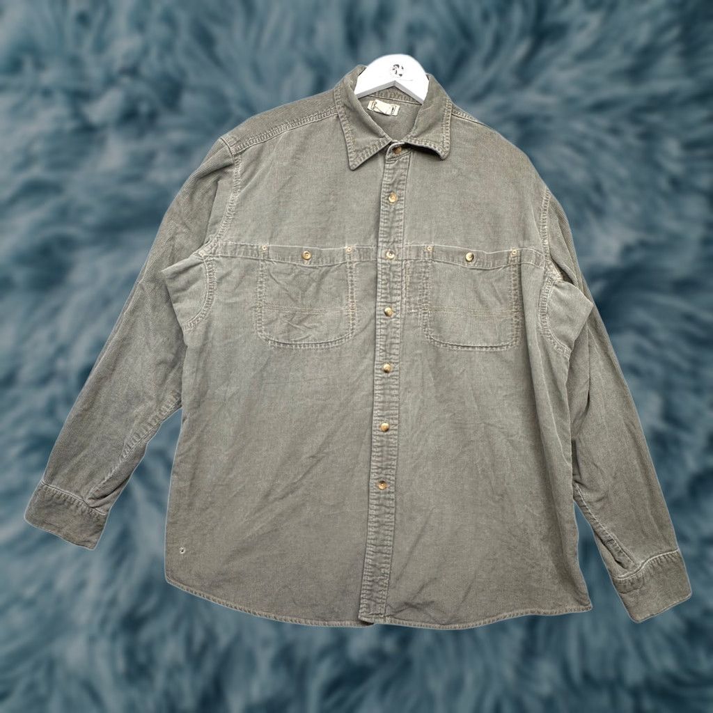Vintage LL Bean Corduroy Long Sleeve Button Up Shirt Mens Large Green Pockets Mens Blacklight? Size US L / EU 52-54 / 3 - 1 Thumbnail