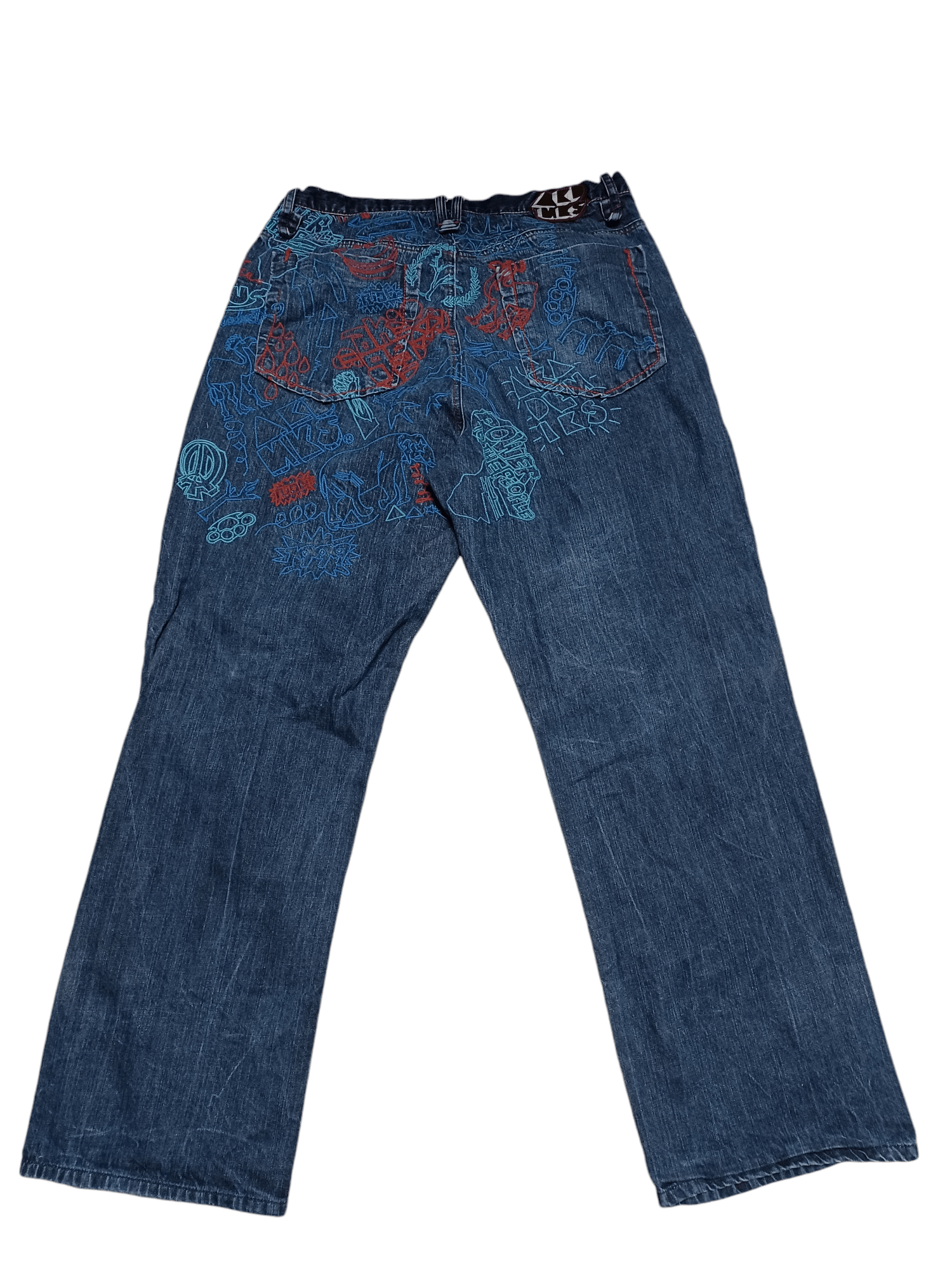 Akademiks AKADEMIKS FIRE EMBROIDERED STREET ART SKATEGANG BAGGY JEANS Size US 36 / EU 52 - 1 Thumbnail