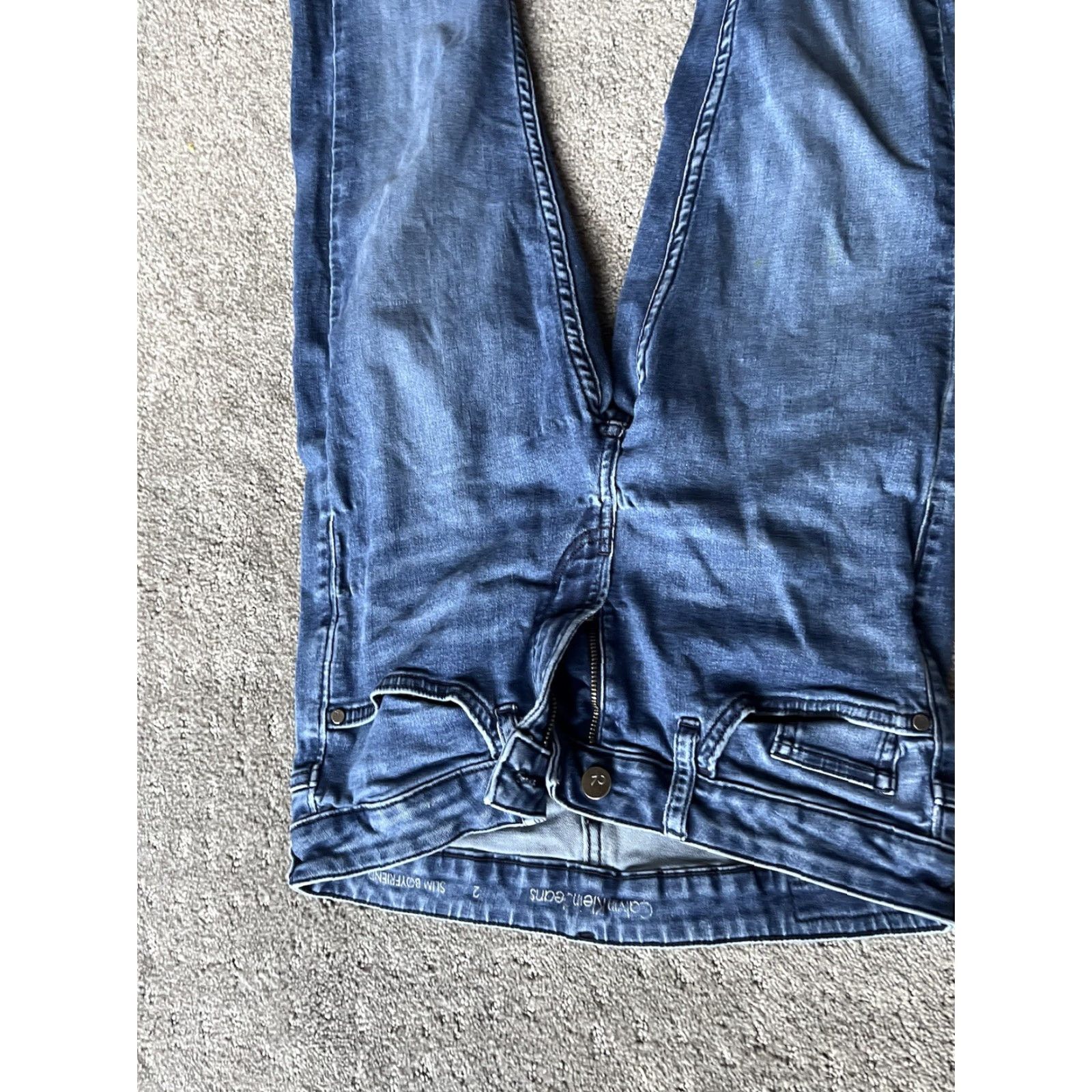 Calvin Klein VINTAGE Calvin Klein Women's Jeans Slim Boyfriend 2 Medium Wash Blue Straight Flare Size 26" / US 2 / IT 38 - 4 Thumbnail