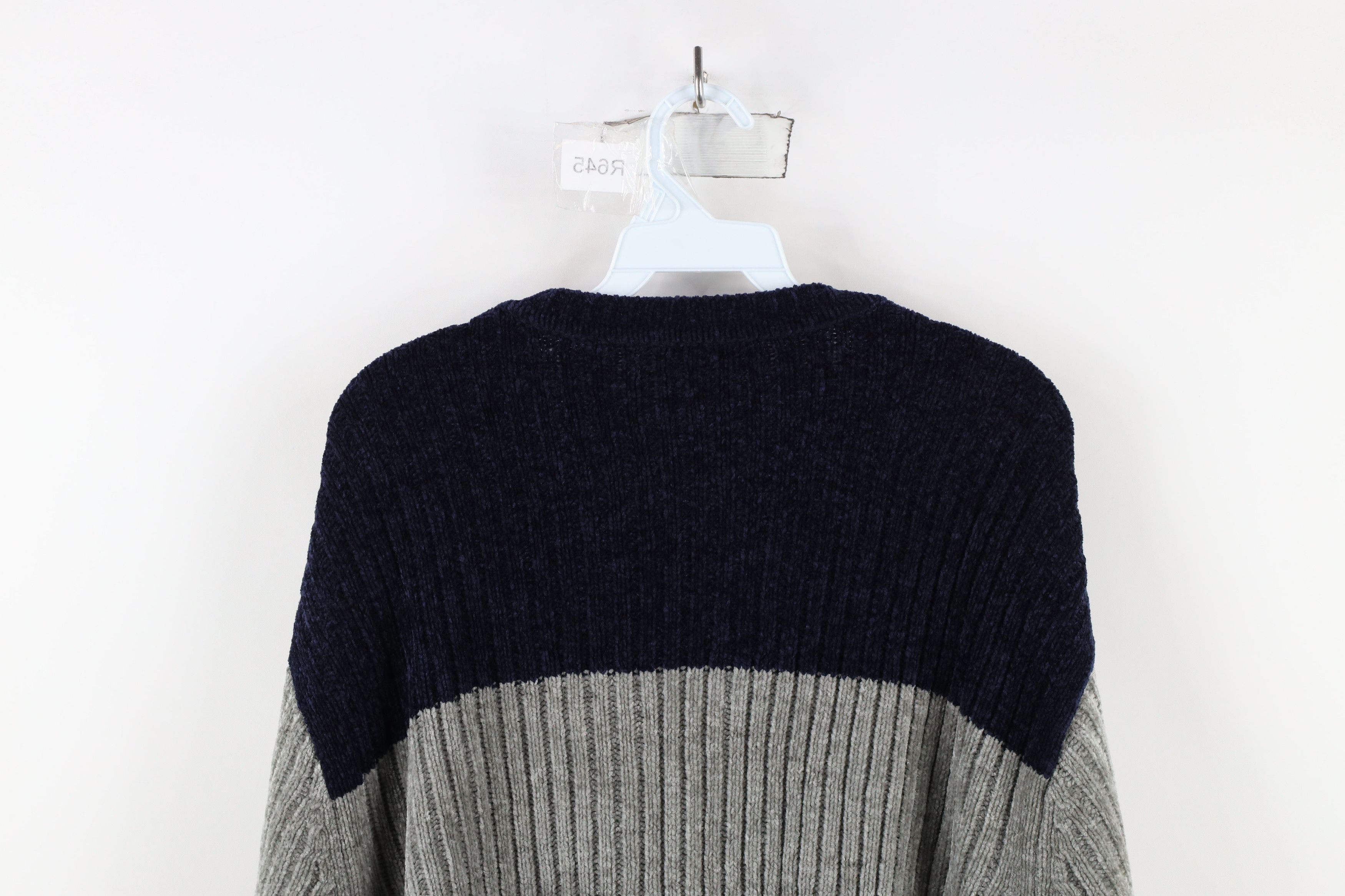 Vintage Vintage 90s Streetwear Block Ribbed Fleece Knit Sweater Size US XL / EU 56 / 4 - 8 Thumbnail