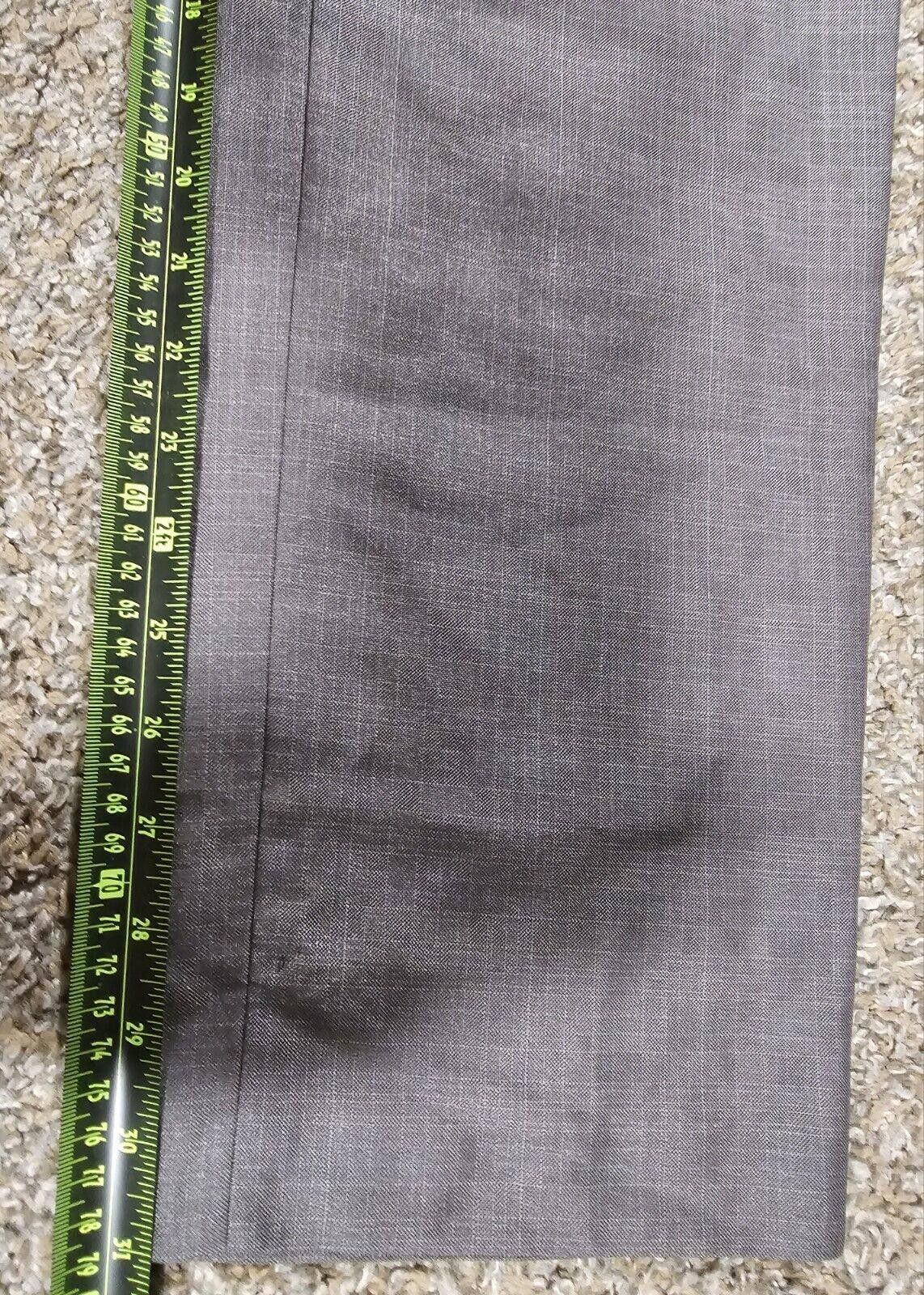 Designer Billy London Pants 36X32 Gray Straight Leg Slacks HEM OUT Size US 36 / EU 52 - 5 Thumbnail