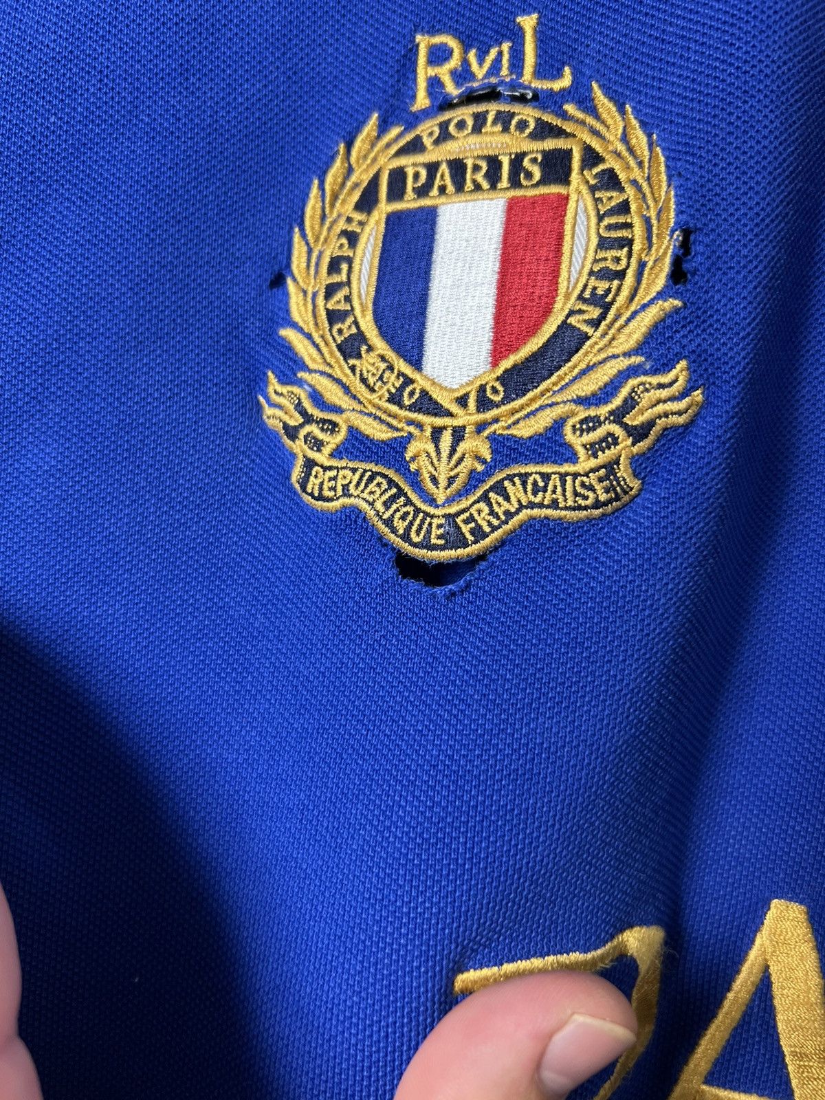 Polo Ralph Lauren × Vintage Polo Ralph Lauren Paris #3 Big Logo Polo Shirt Size US L / EU 52-54 / 3 - 8 Thumbnail