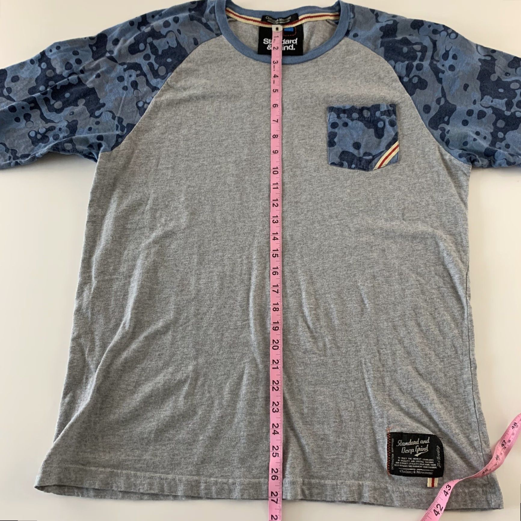 Vintage Standard & Grind T-Shirt Short Sleeve Camo Pocket Gray Blue Mens XL Size US XL / EU 56 / 4 - 4 Thumbnail