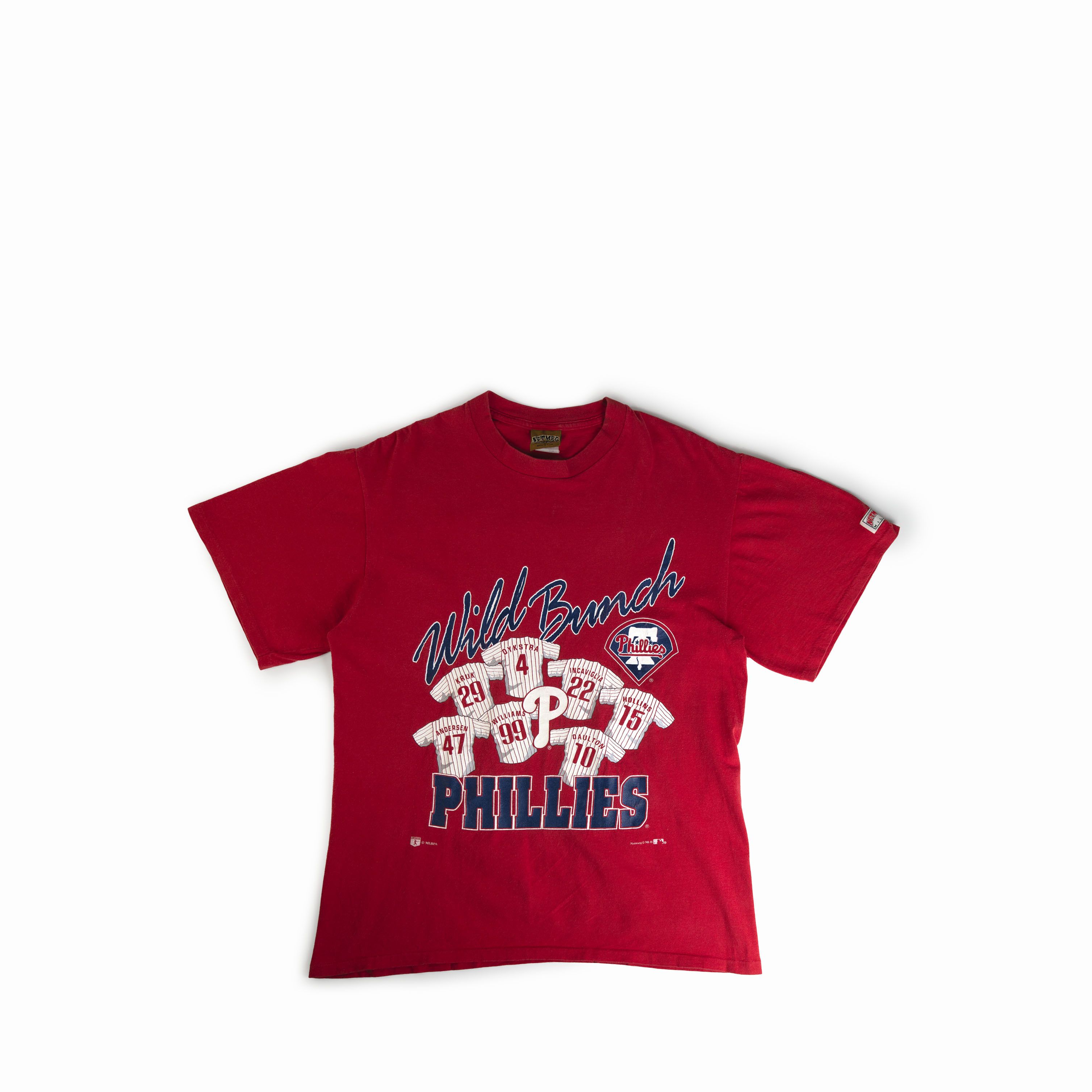 MLB × Nutmeg × Vintage Vintage 1990's Philadelphia Phillies Wild Bunch Tee Shirt Size US M / EU 48-50 / 2 - 1 Thumbnail