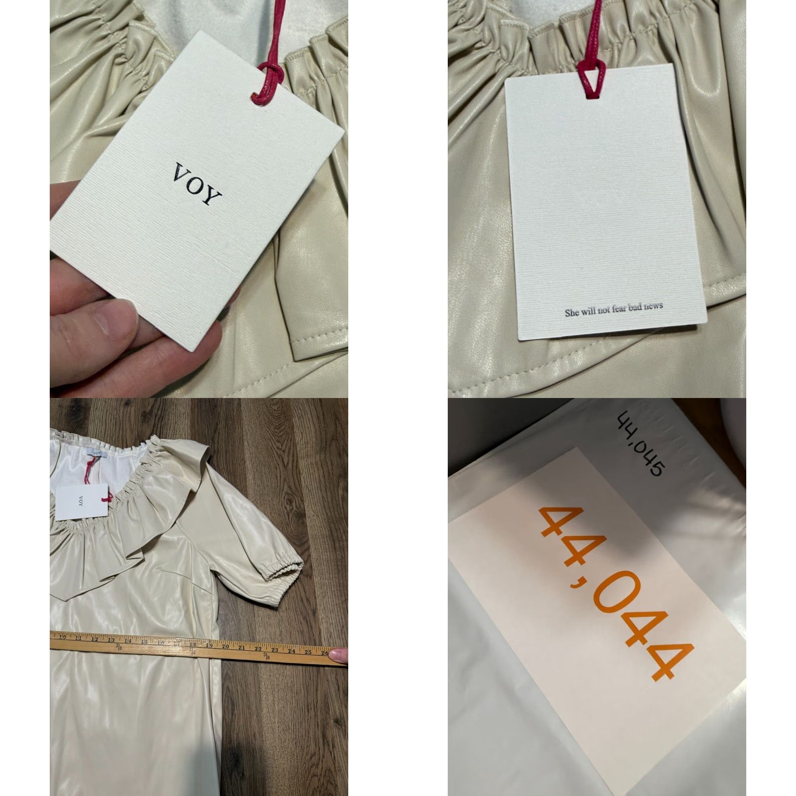 Vintage Voy Dress Women's Large White Puff Sleeve Peplum Dress Style Short Solid Casual Party Cocktail Spring Summer Fall Mens? Size L / US 10 / IT 46 - 8 Thumbnail