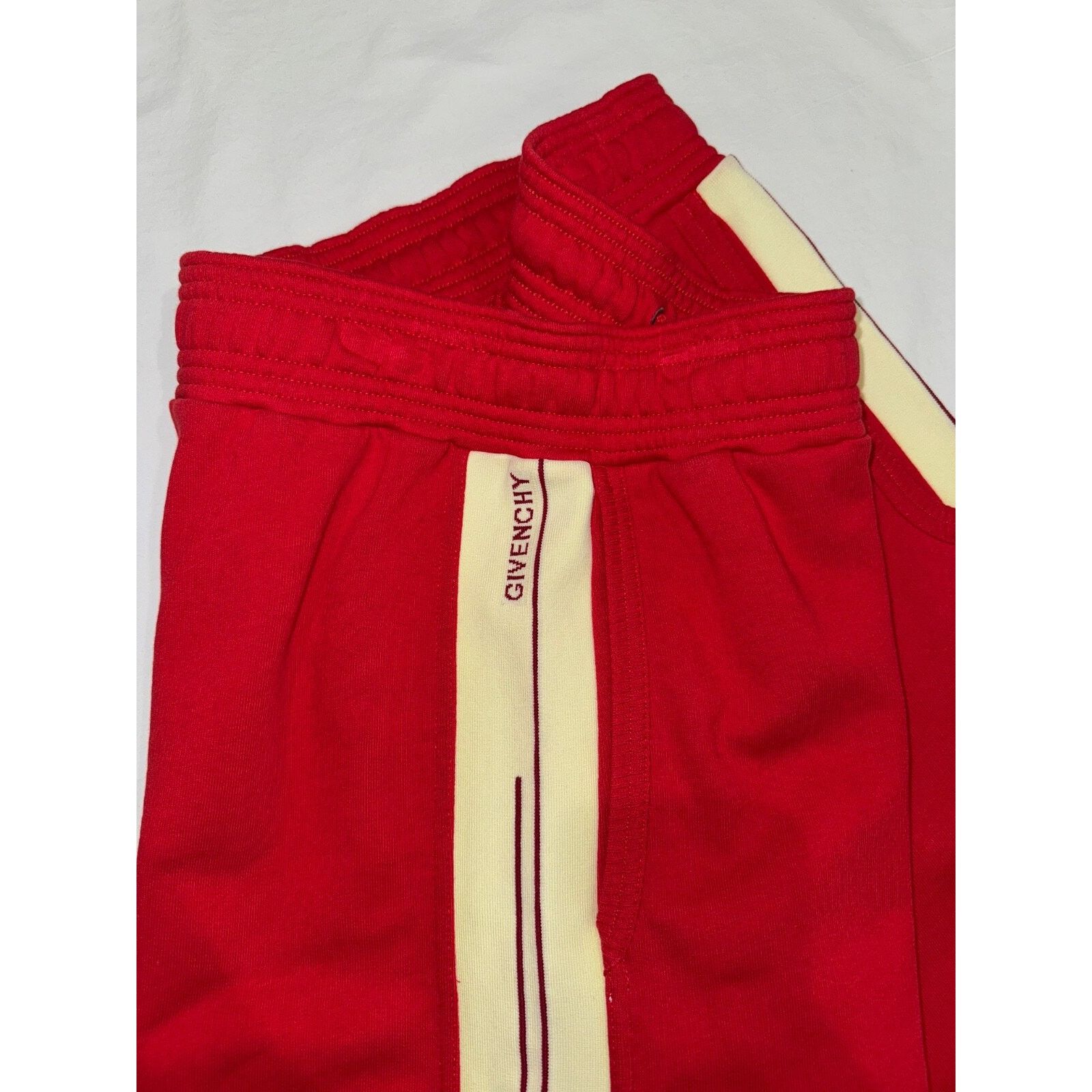 Givenchy Givenchy Paris Red Cream Off White Stripe Side Logo Cotton Size US 32 / EU 48 - 4 Thumbnail
