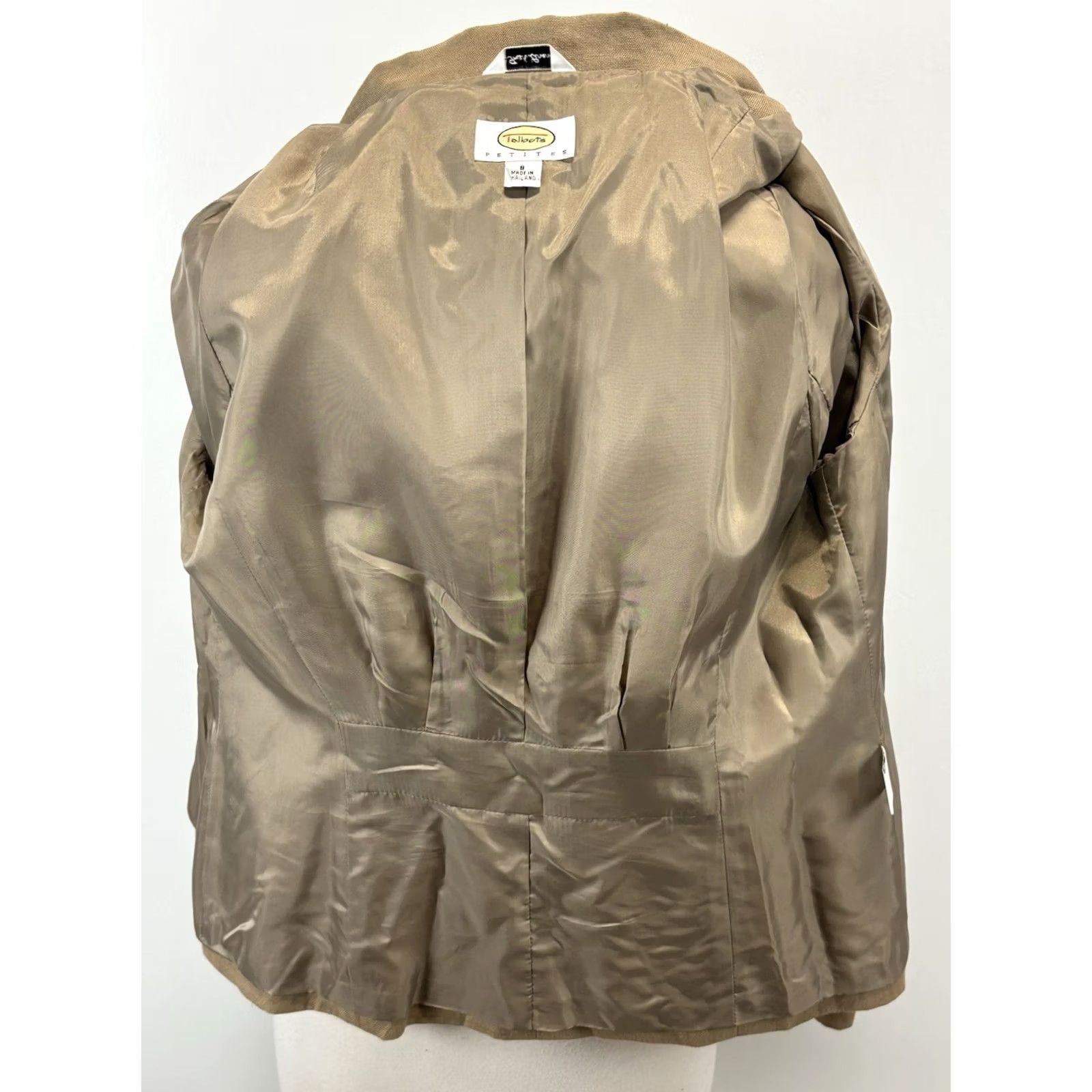 Talbots VINTAGE Talbots Blazer Jacket Women’s 8P Petites Brown 100% Linen Preppy Classic 90s Suit Jacket/Blazer Mens/Girls? Size M / US 6-8 / IT 42-44 - 6 Thumbnail