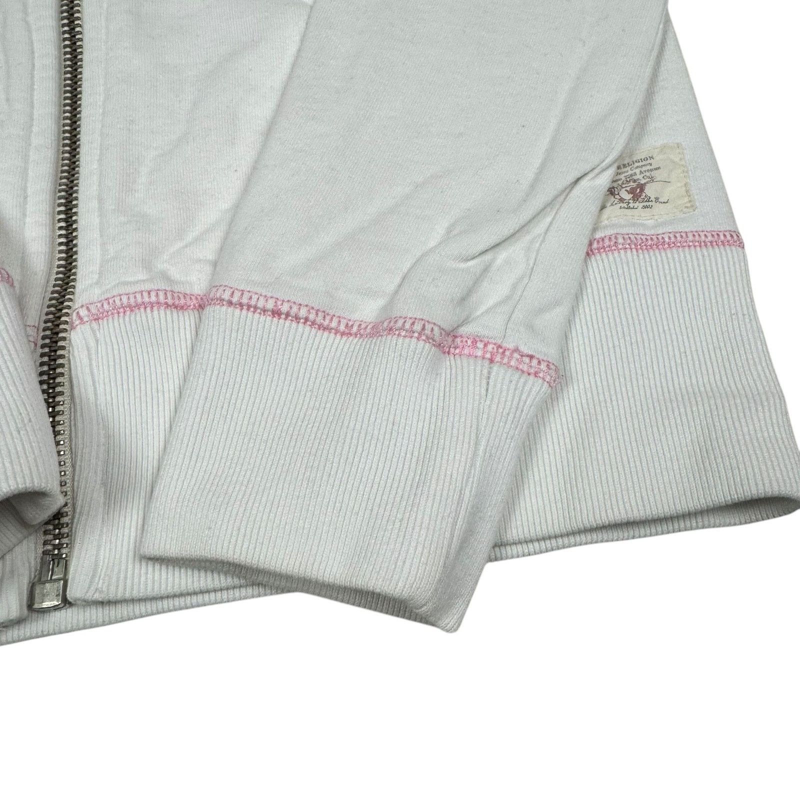 True Religion × Vintage True Religion Women's White Cotton Full Zip Hoodie Medium Size M / US 6-8 / IT 42-44 - 7 Thumbnail