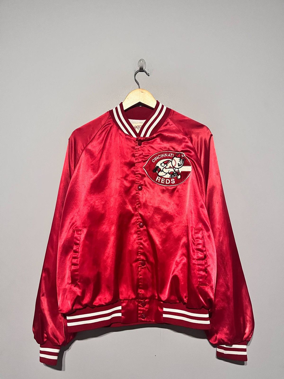 MLB × Vintage Vintage 80’s Satin Cincinnati Reds chalk line Jacket Size US XL / EU 56 / 4 - 1 Thumbnail